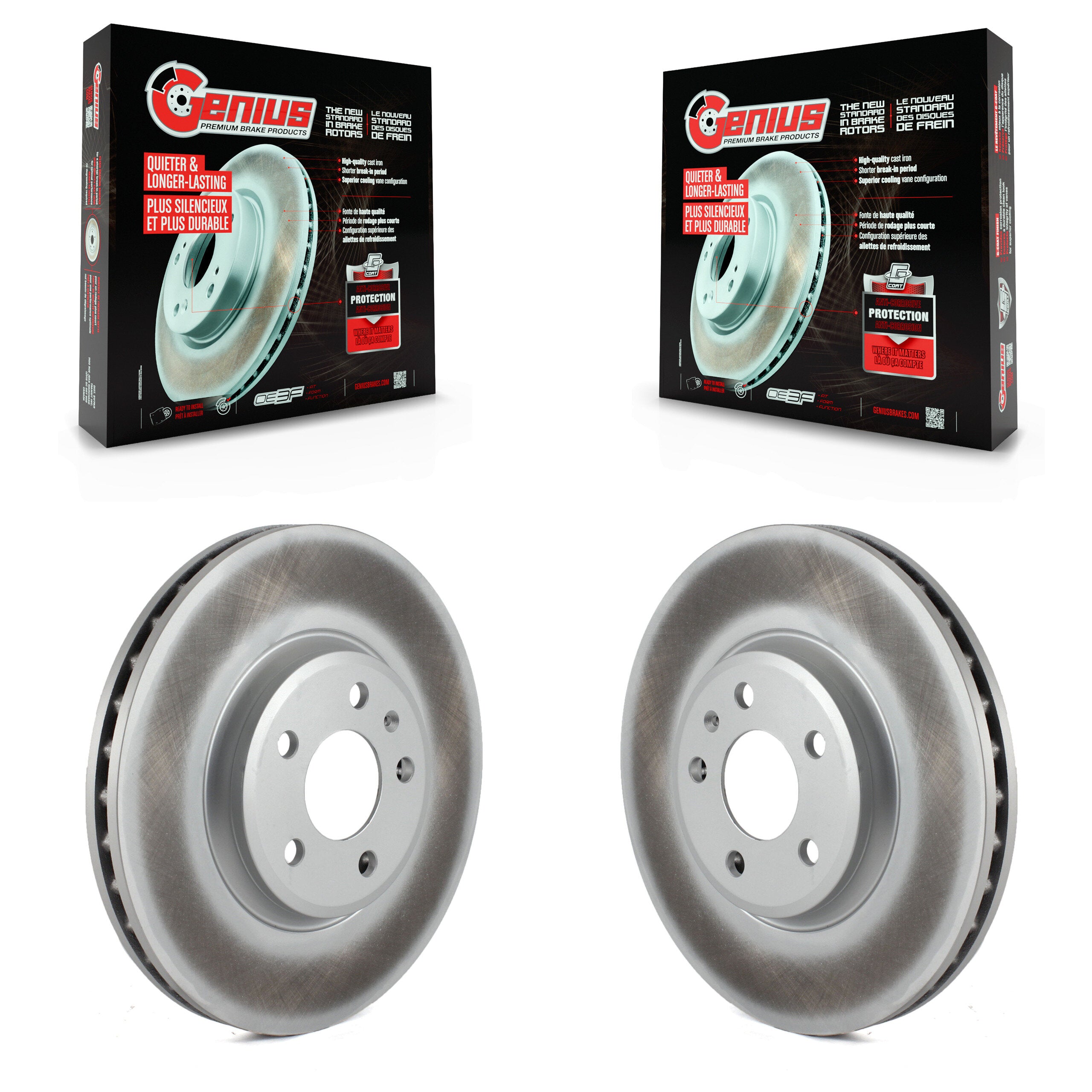 Genius KG-100303 Disc Brake Rotor for 2008-2013 Audi A4 allroad, Audi A4 Quattro and More - Front