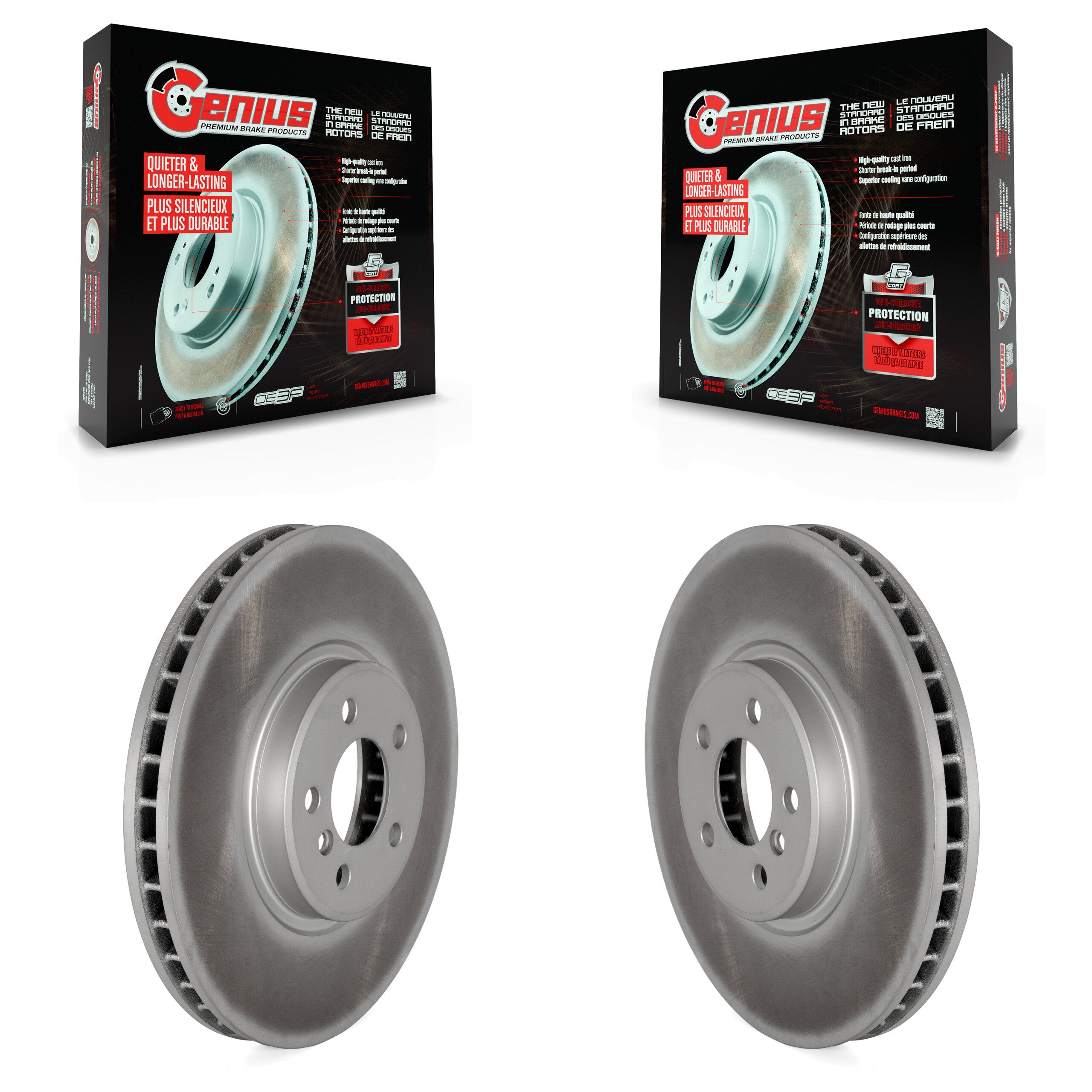Genius KG-100305 Disc Brake Rotor for 2008-2019 BMW X5, BMW X6 - Front