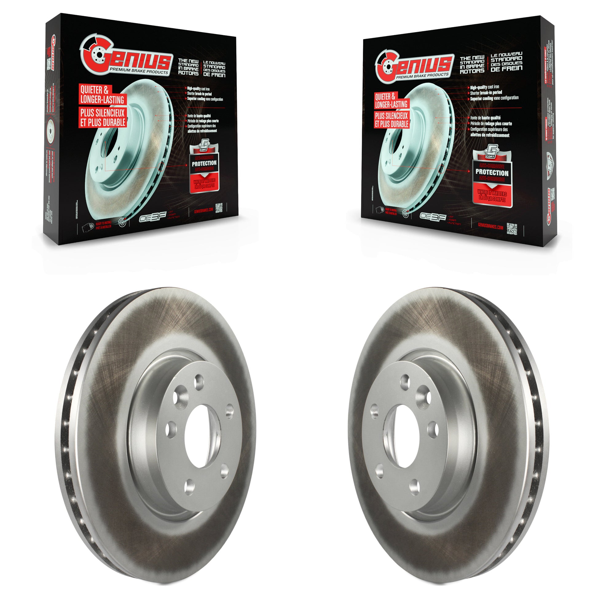 Genius KG-100306 Disc Brake Rotor for 2007-2020 Land Rover Range Rover Evoque, Volvo S80 and More - Front