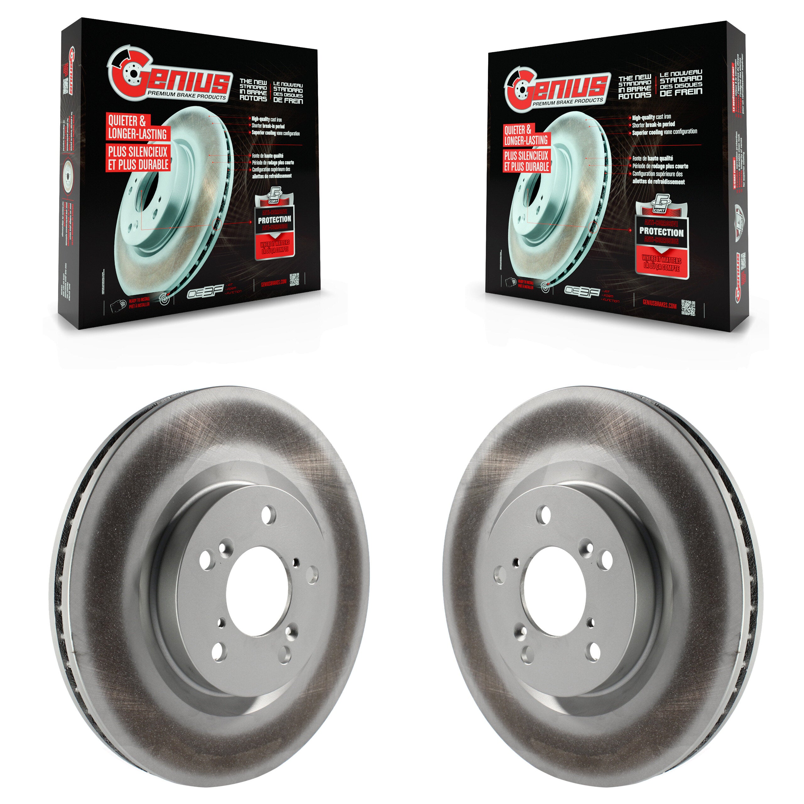 Genius KG-100308 Disc Brake Rotor for 2009-2014 Honda Odyssey, Acura TL - Front