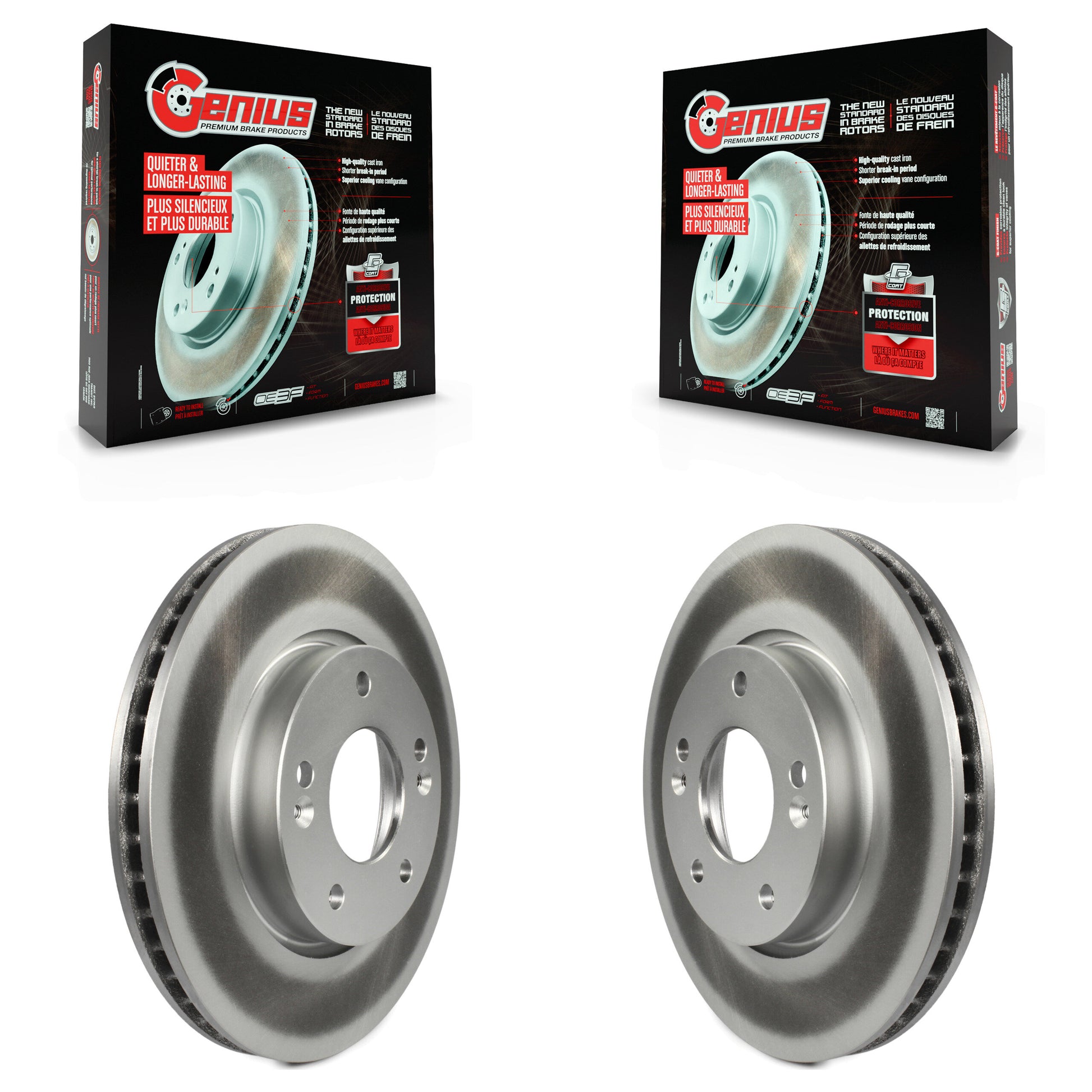 Genius KG-100311 Disc Brake Rotor for 2010-2013 Kia Forte5, Kia Forte and More - Front