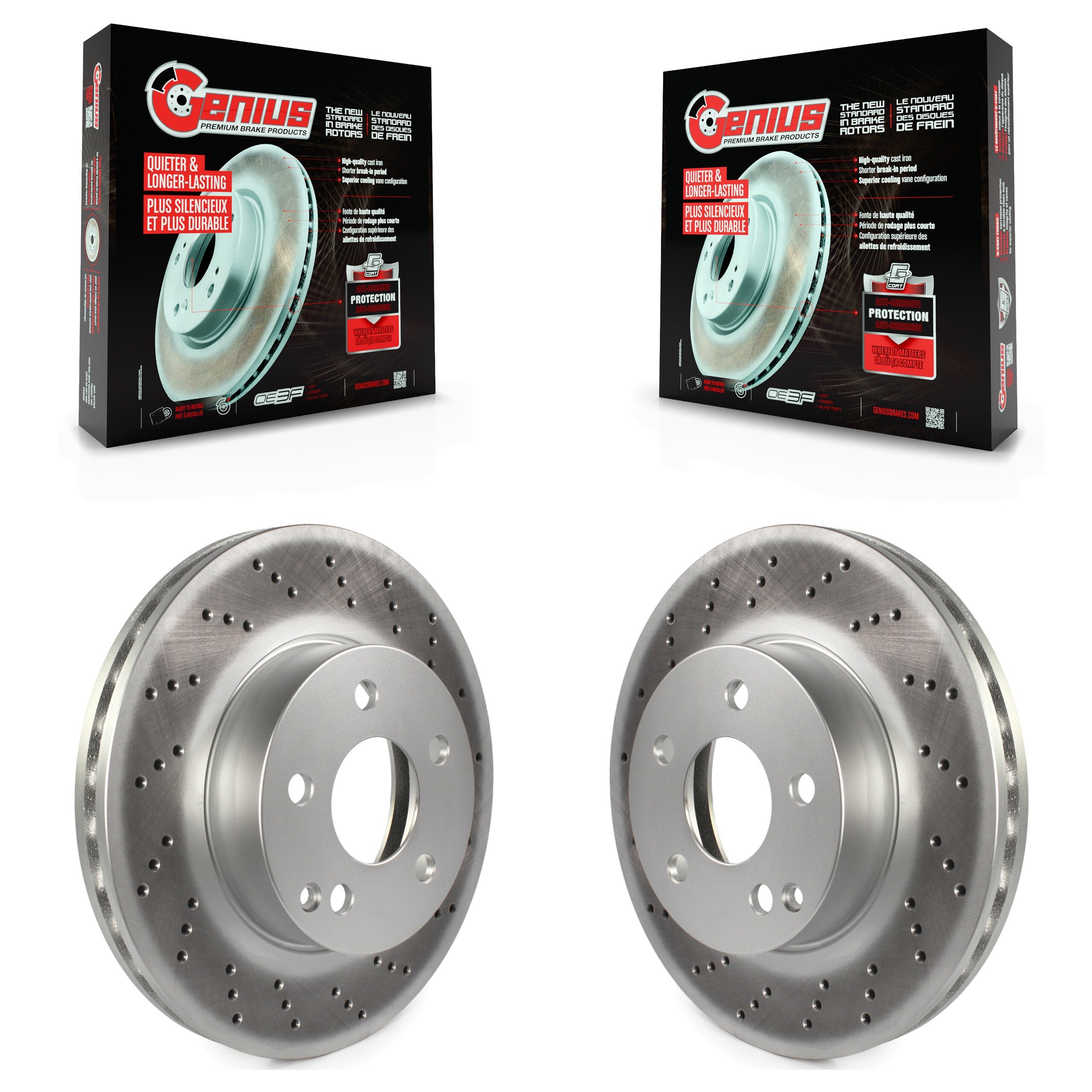 Genius KG-100319 Disc Brake Rotor for 2008-2015 Mercedes-Benz C250, Mercedes-Benz C230, Mercedes-Benz C300 - Front