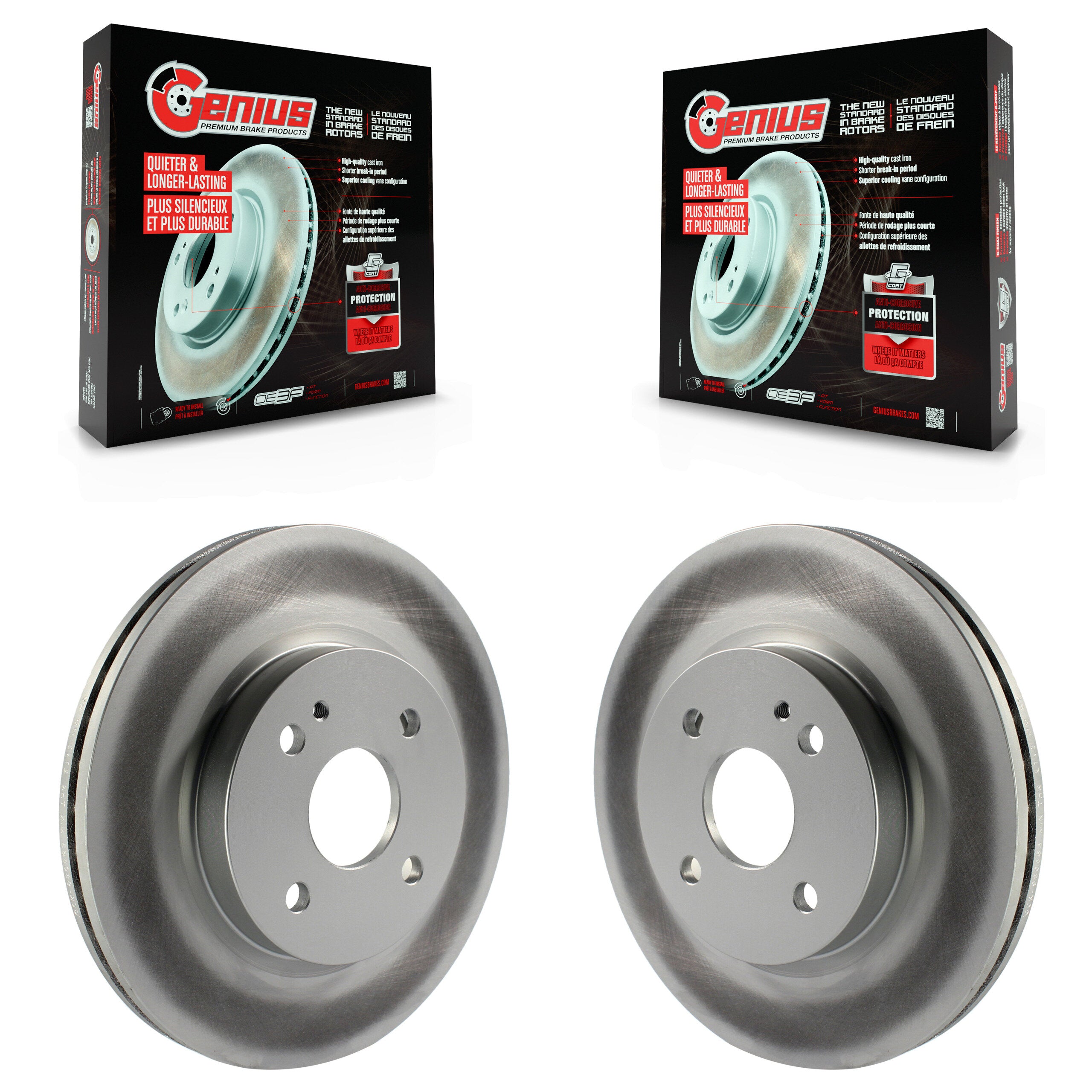 Genius KG-100325 Disc Brake Rotor for 2011-2014 Mazda 2 - Front