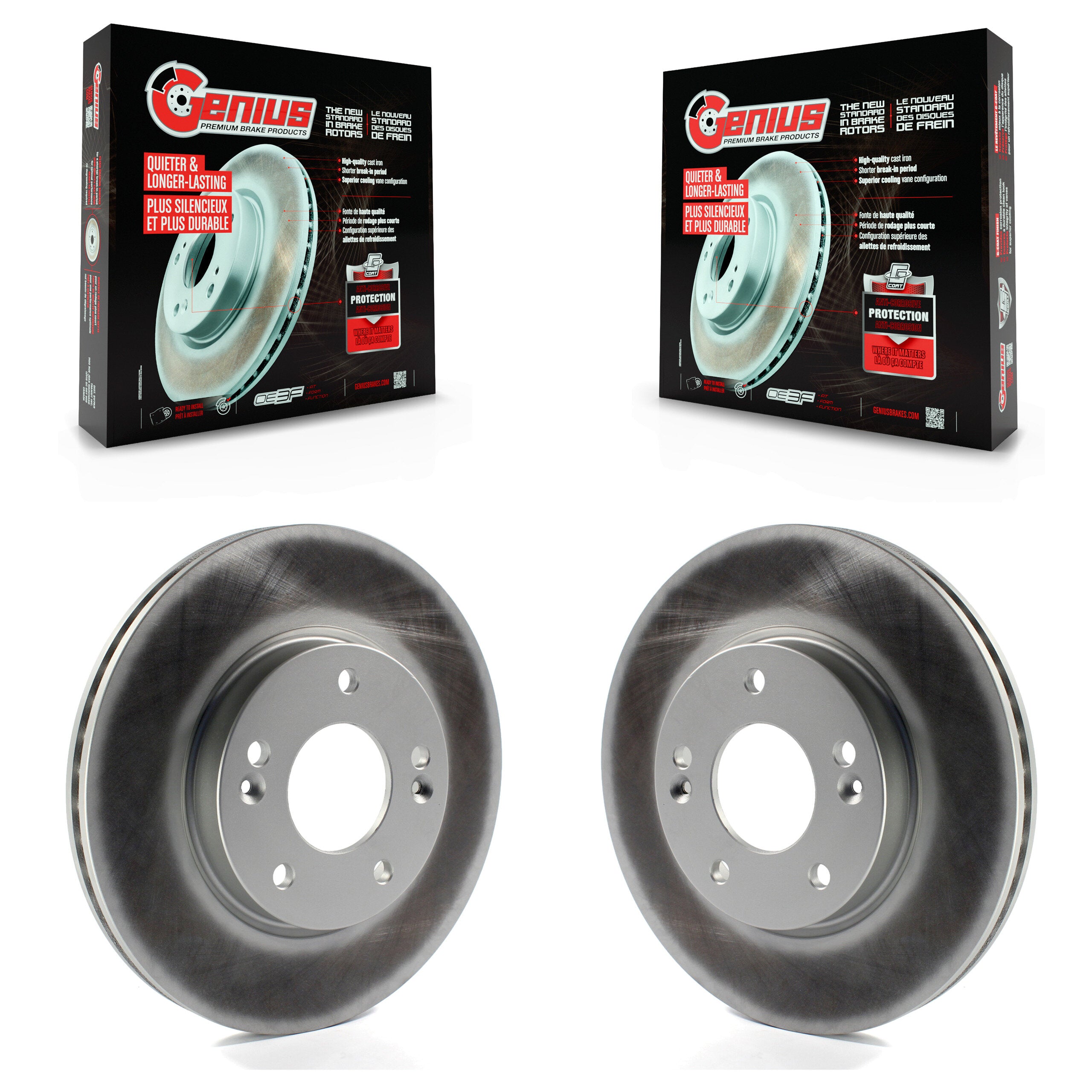Genius KG-100329 Disc Brake Rotor for 2011-2025 Kia Soul, Hyundai Kona and More - Front