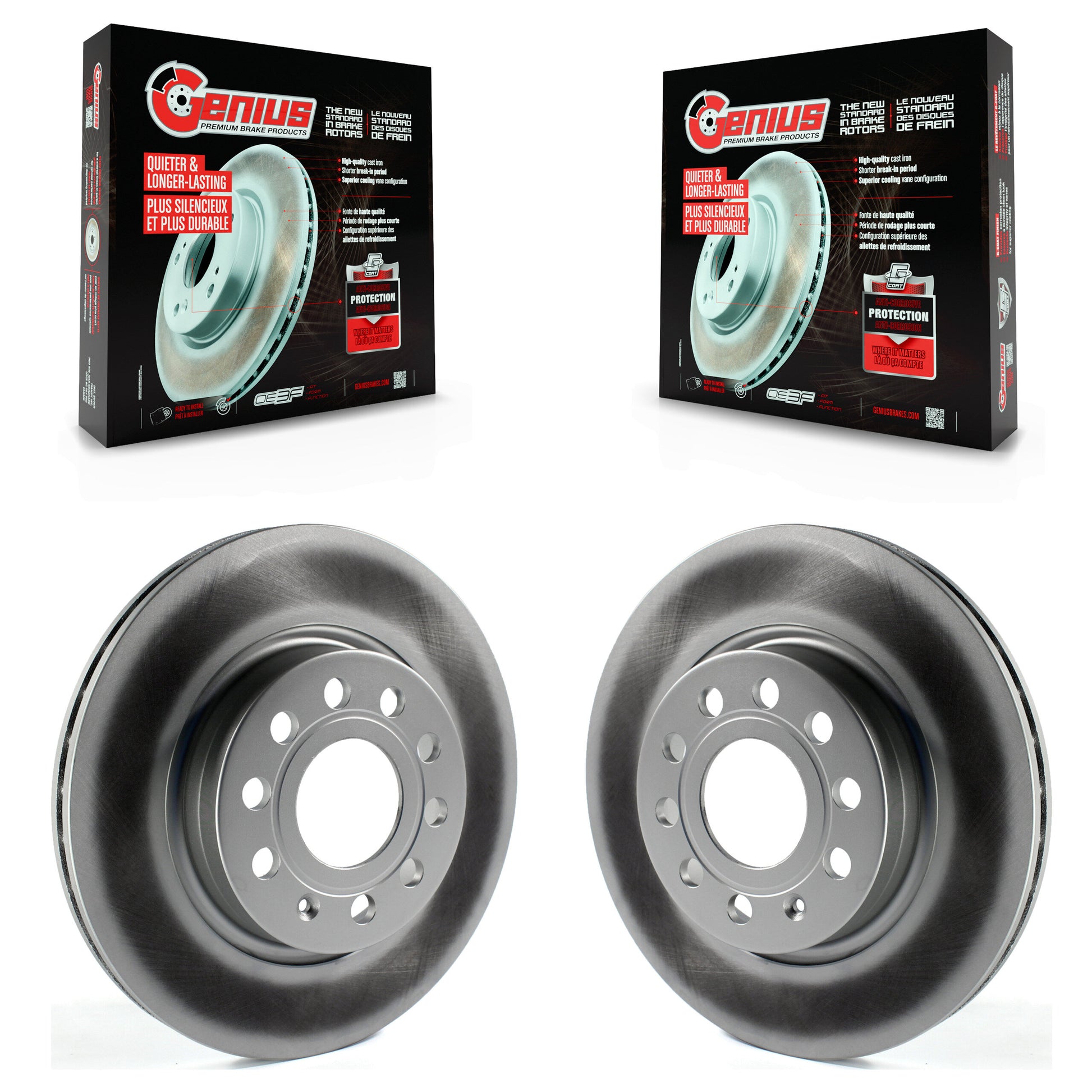 Genius KG-100333 Disc Brake Rotor for 2011-2015 Volkswagen GTI, Audi A3 Quattro, Volkswagen Jetta - Front
