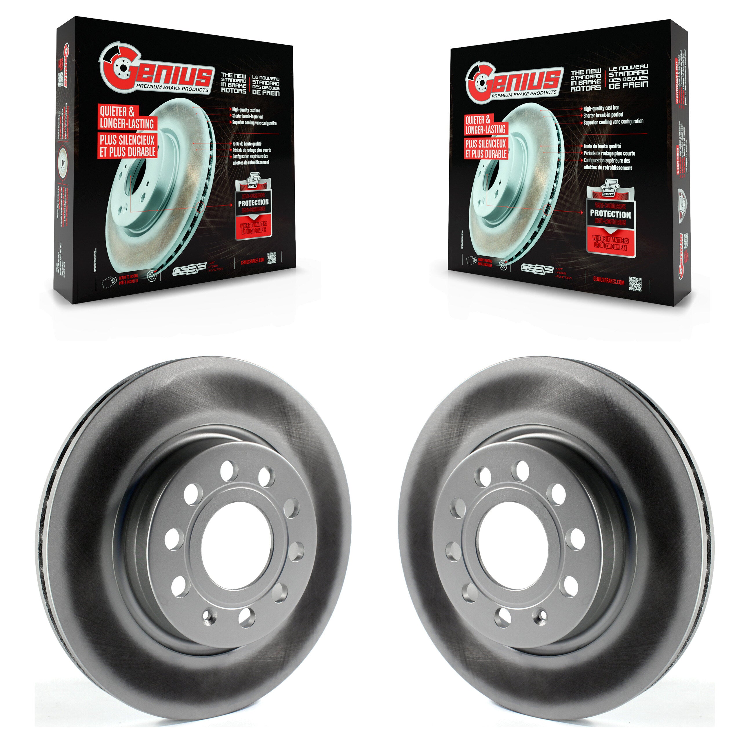Genius KG-100333 Disc Brake Rotor for 2011-2015 Volkswagen GTI, Audi A3 Quattro, Volkswagen Jetta - Front