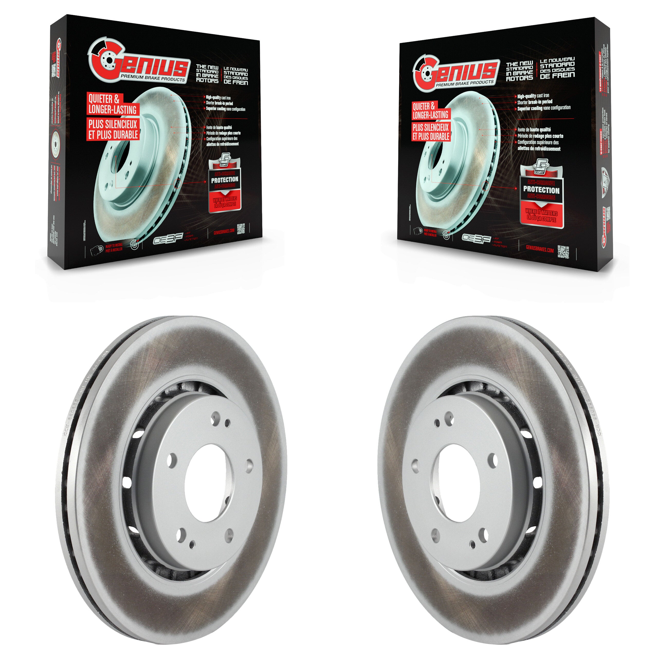 Genius KG-100334 Disc Brake Rotor for 2009-2015 Mitsubishi Lancer - Front