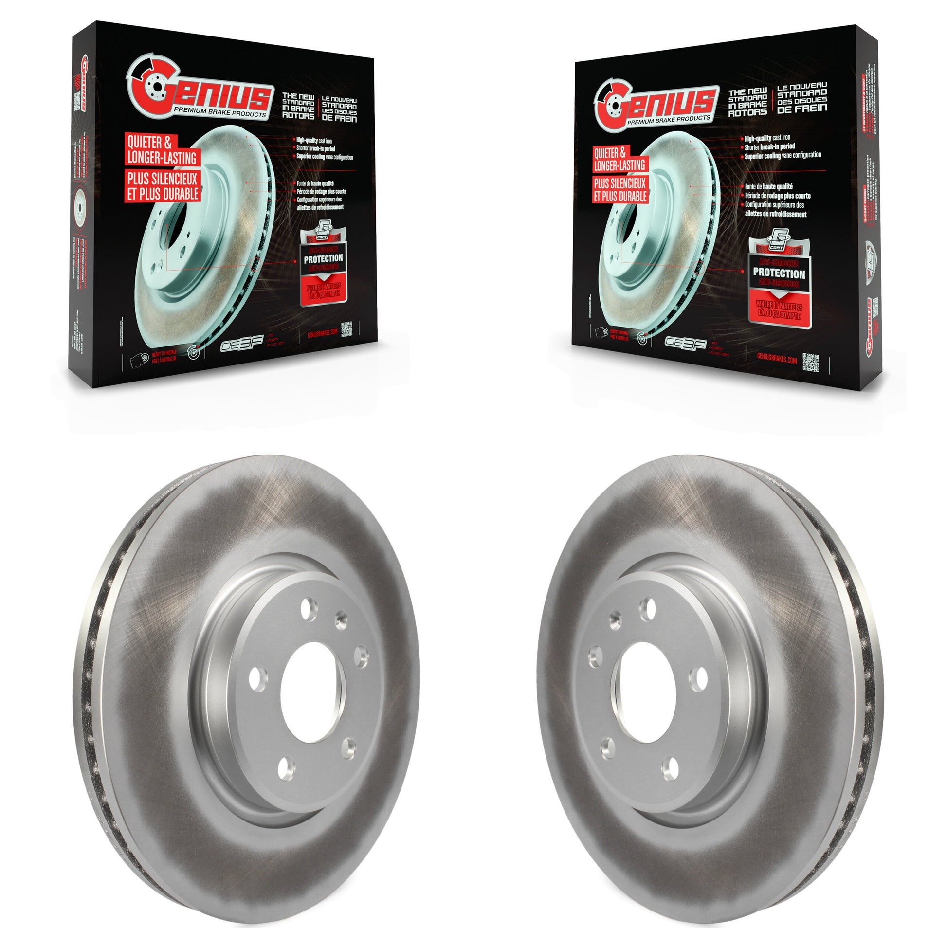 Genius KG-100336 Disc Brake Rotor for 2011-2017 Audi Q5, Audi A4 Quattro and More - Front