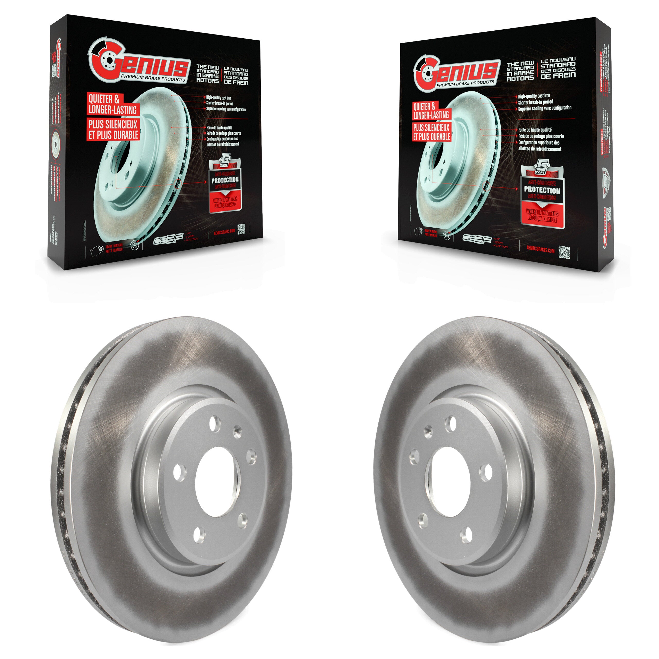 Genius KG-100336 Disc Brake Rotor for 2011-2017 Audi Q5, Audi A4 Quattro and More - Front