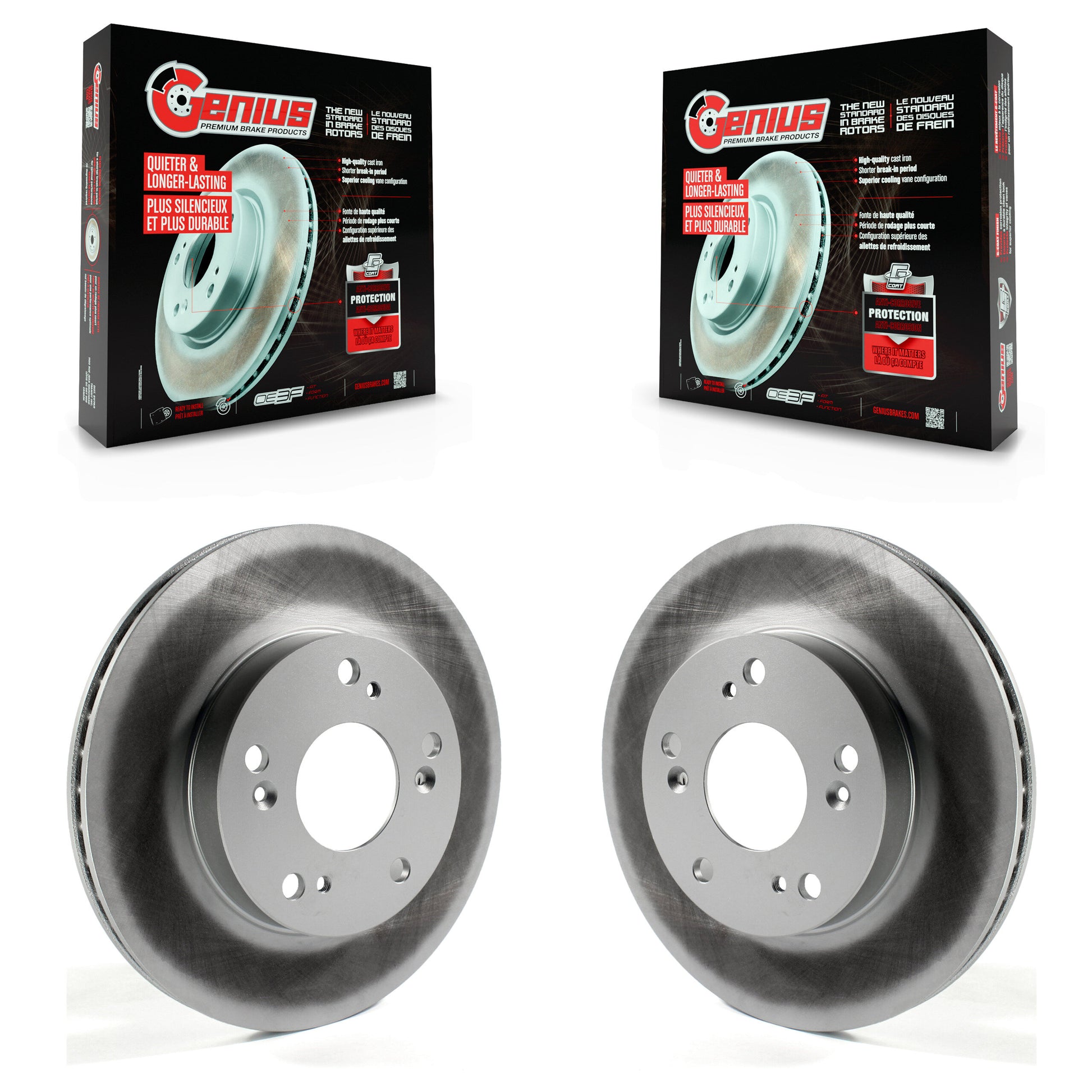 Genius KG-100338 Disc Brake Rotor for 2012-2015 Honda Civic, Acura ILX - Front