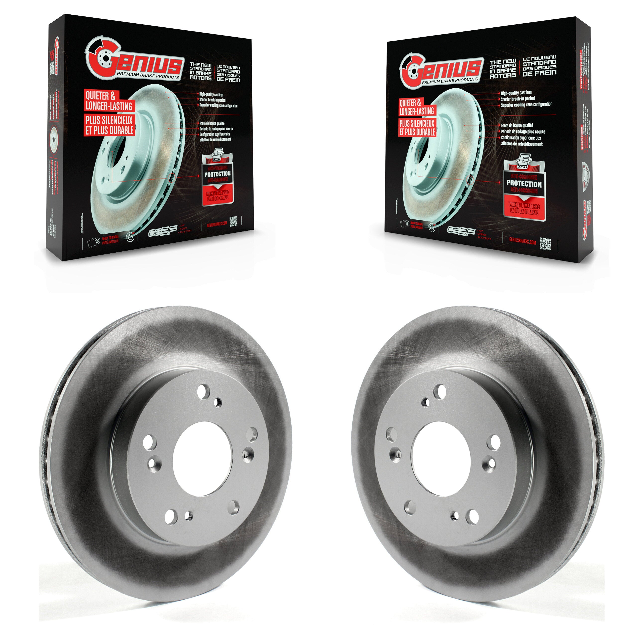 Genius KG-100338 Disc Brake Rotor for 2012-2015 Honda Civic, Acura ILX - Front