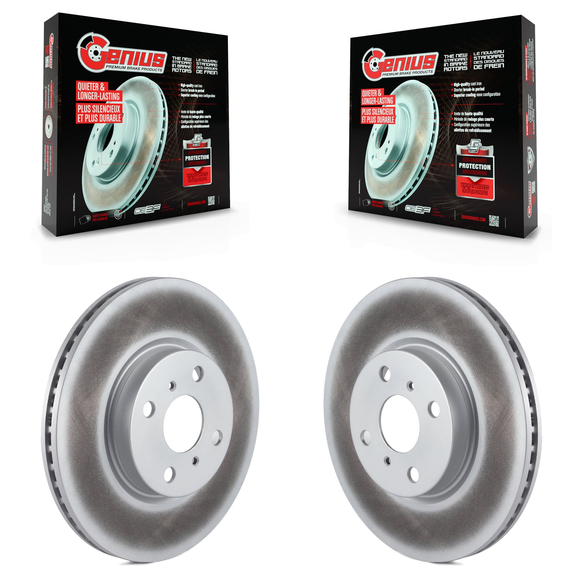 Genius KG-100342 Disc Brake Rotor for 2012-2018 Toyota Yaris - Front