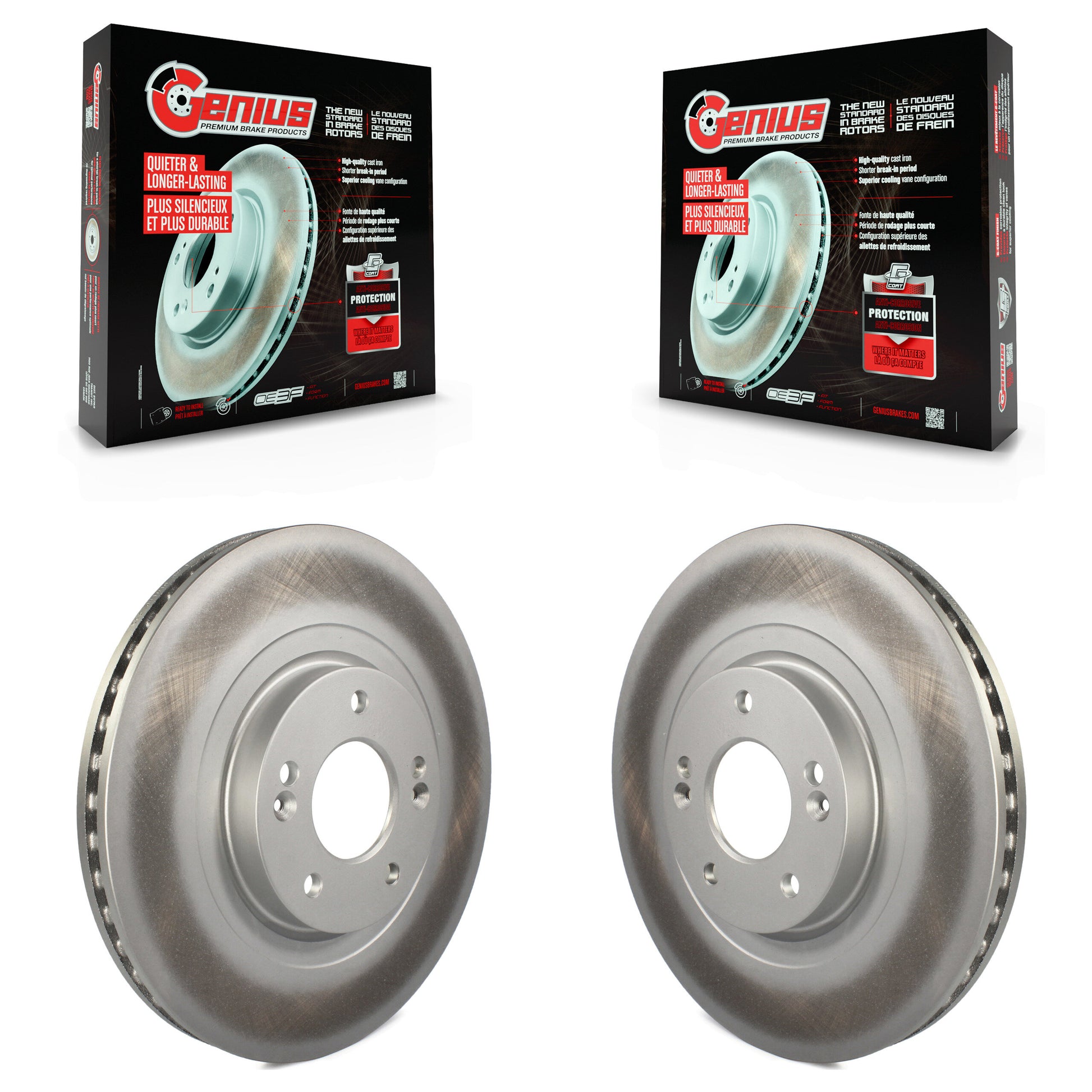 Genius KG-100345 Disc Brake Rotor for 2013-2020 Kia Sorento, Hyundai Santa Fe and More - Front