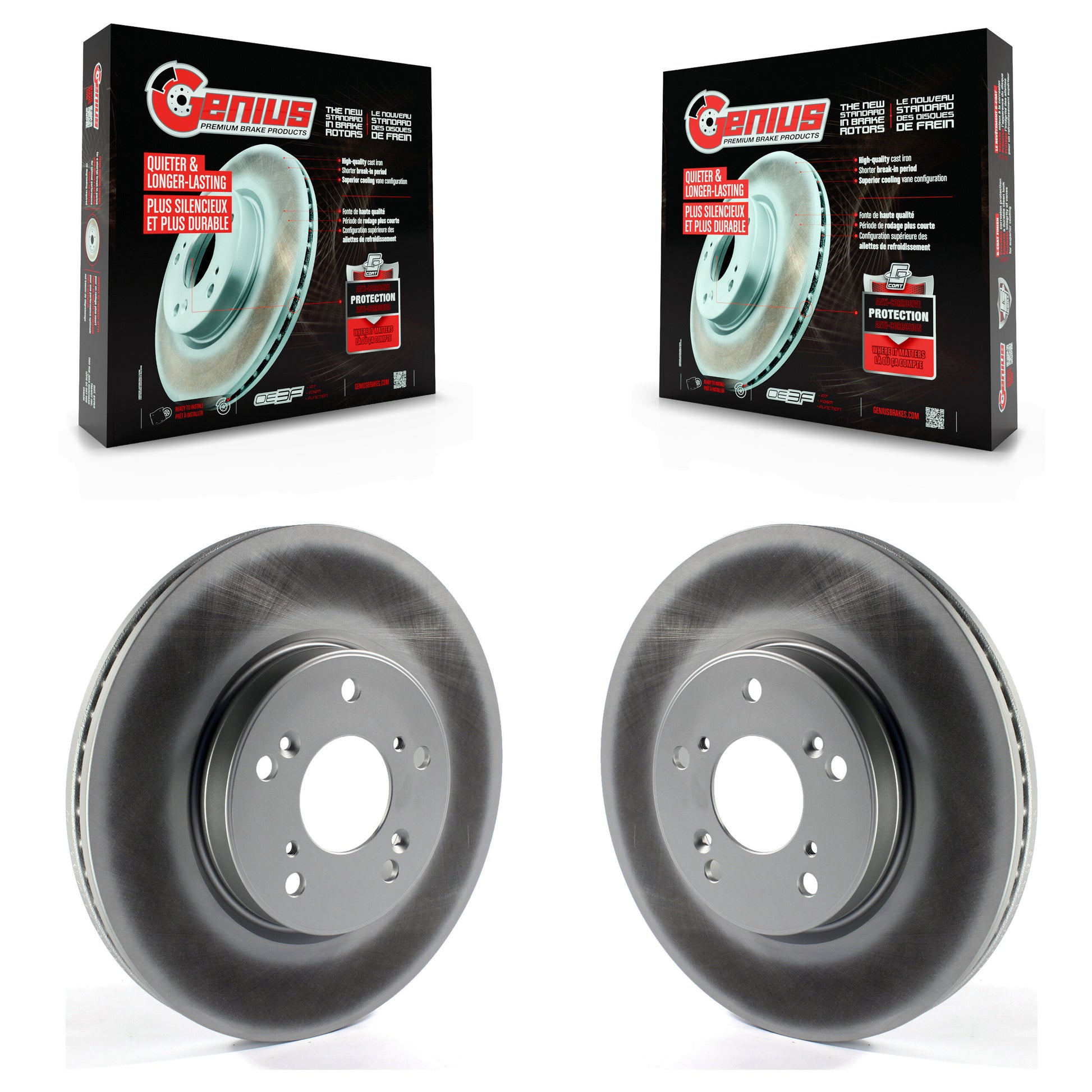 Genius KG-100349 Disc Brake Rotor for 2013-2022 Honda CR-V, Honda HR-V, Honda Accord - Front