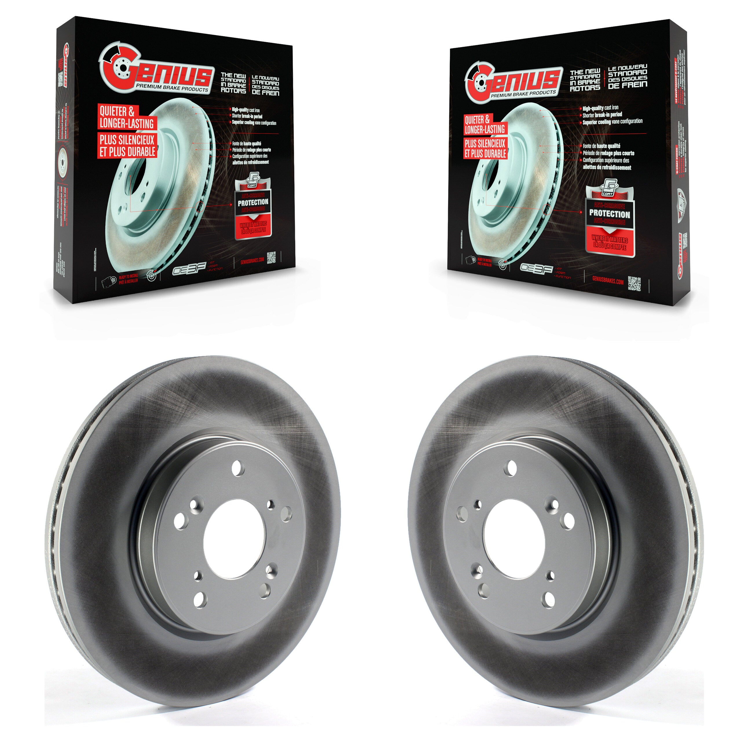 Genius KG-100349 Disc Brake Rotor for 2013-2022 Honda CR-V, Honda HR-V, Honda Accord - Front