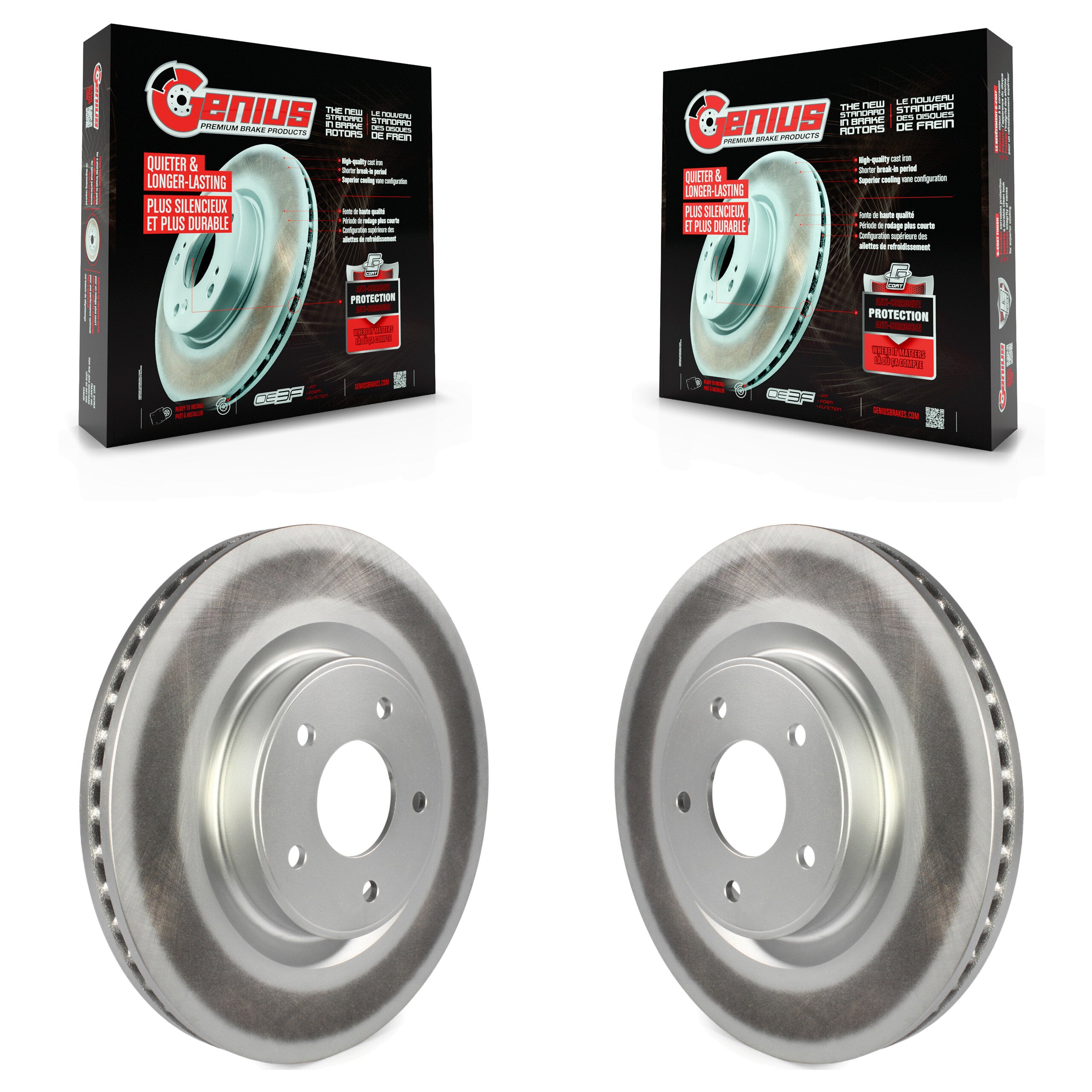 Genius KG-100353 Disc Brake Rotor for 2013-2024 Nissan Z, INFINITI Q60 and More - Front