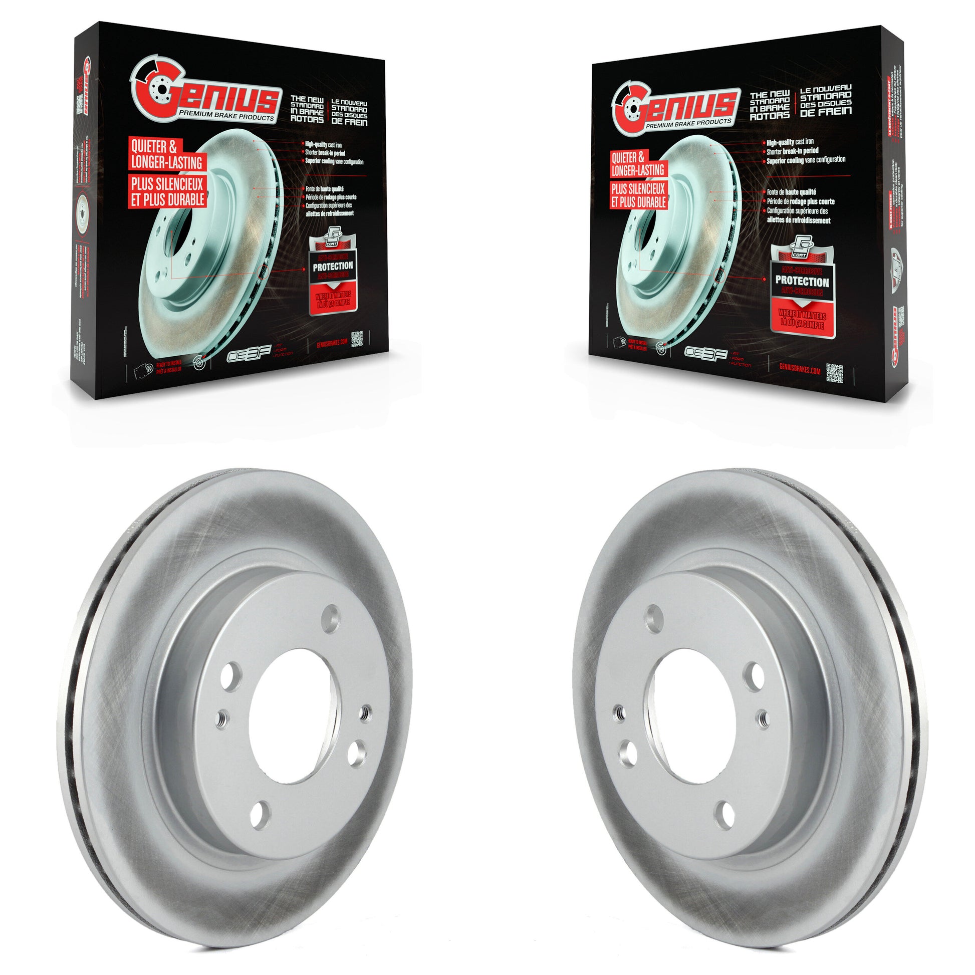 Genius KG-100356 Disc Brake Rotor for 2014-2015 Mitsubishi Mirage - Front