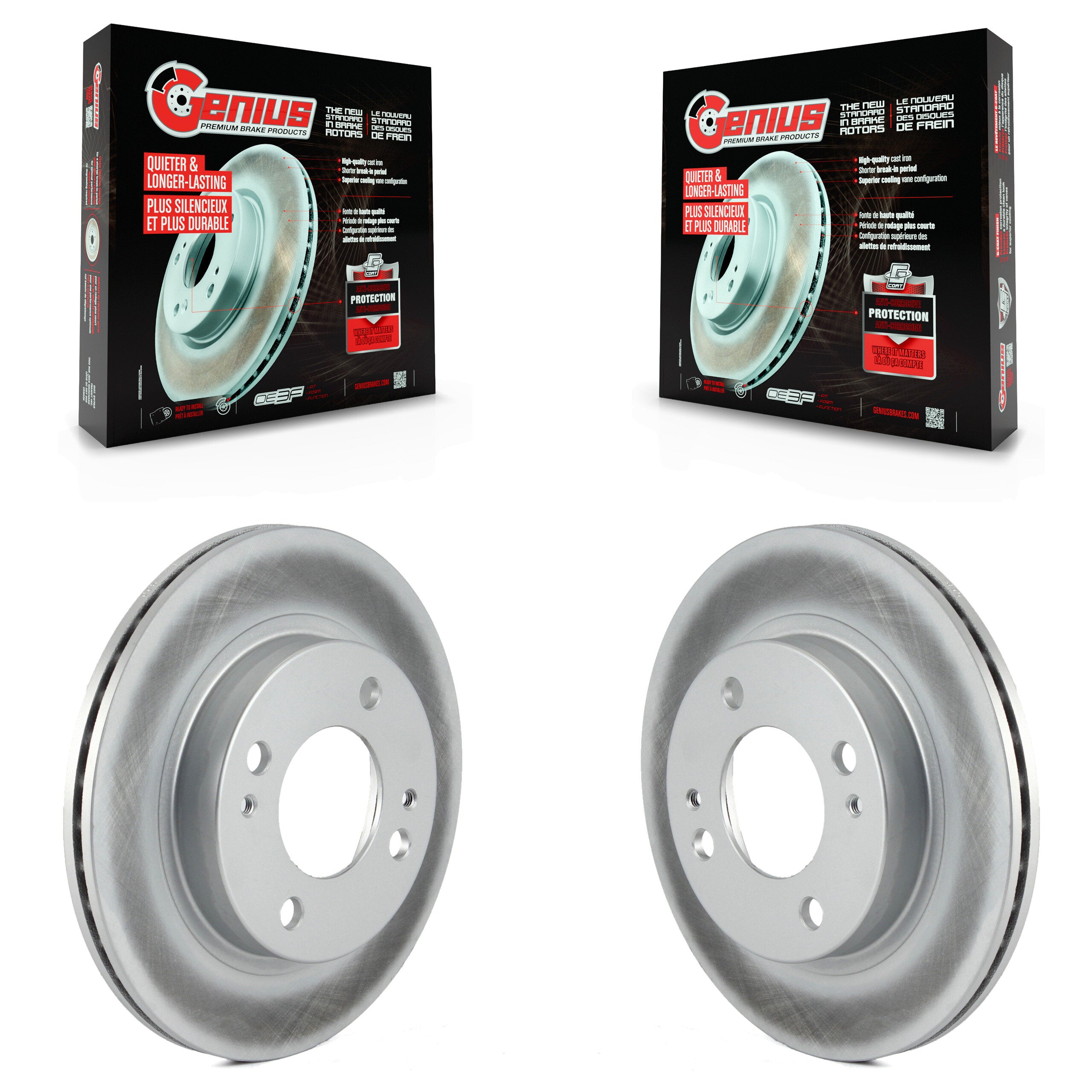 Genius KG-100356 Disc Brake Rotor for 2014-2015 Mitsubishi Mirage - Front