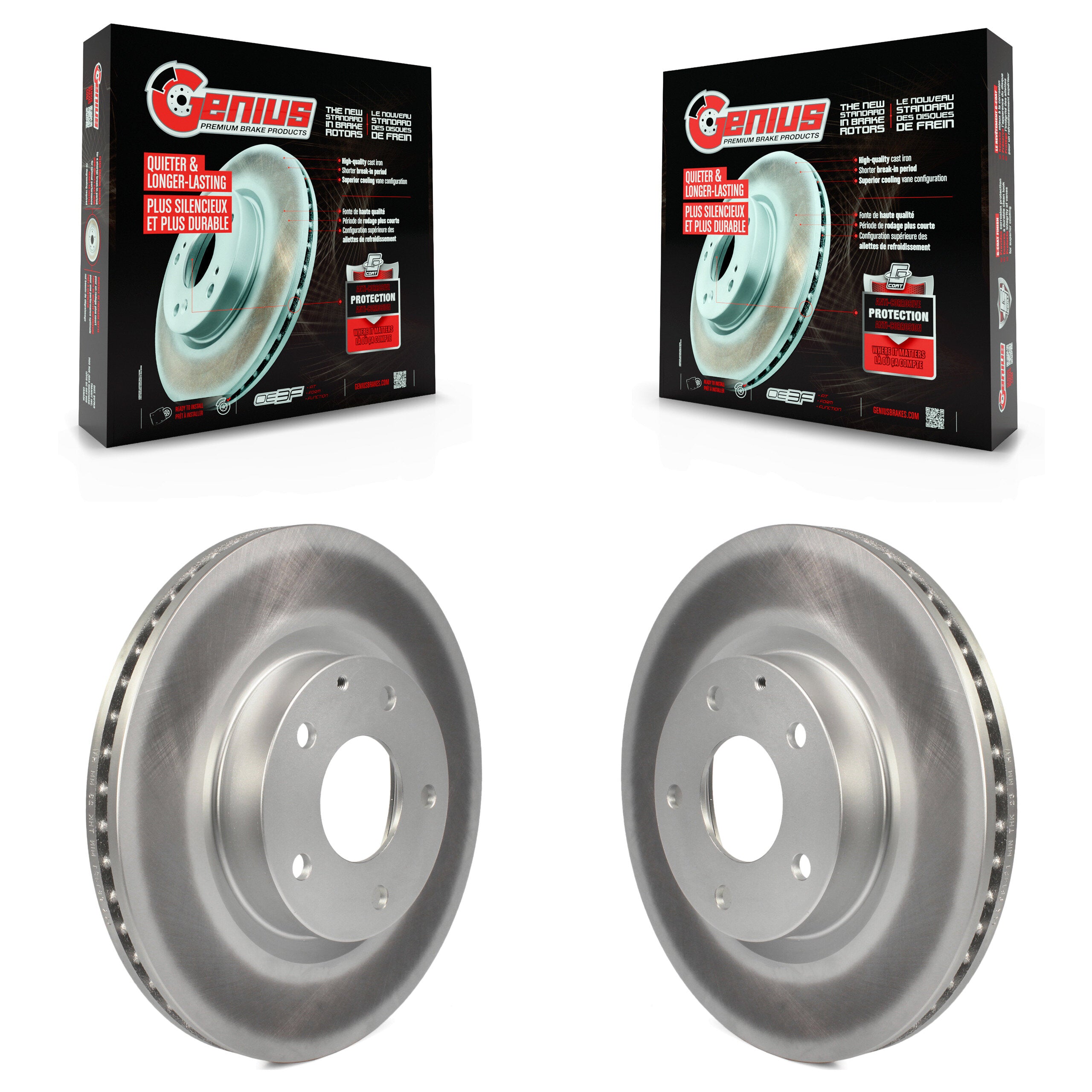 Genius KG-100358 Disc Brake Rotor for 2014-2022 Mazda CX-3, Mazda 3, Mazda 3 Sport - Front