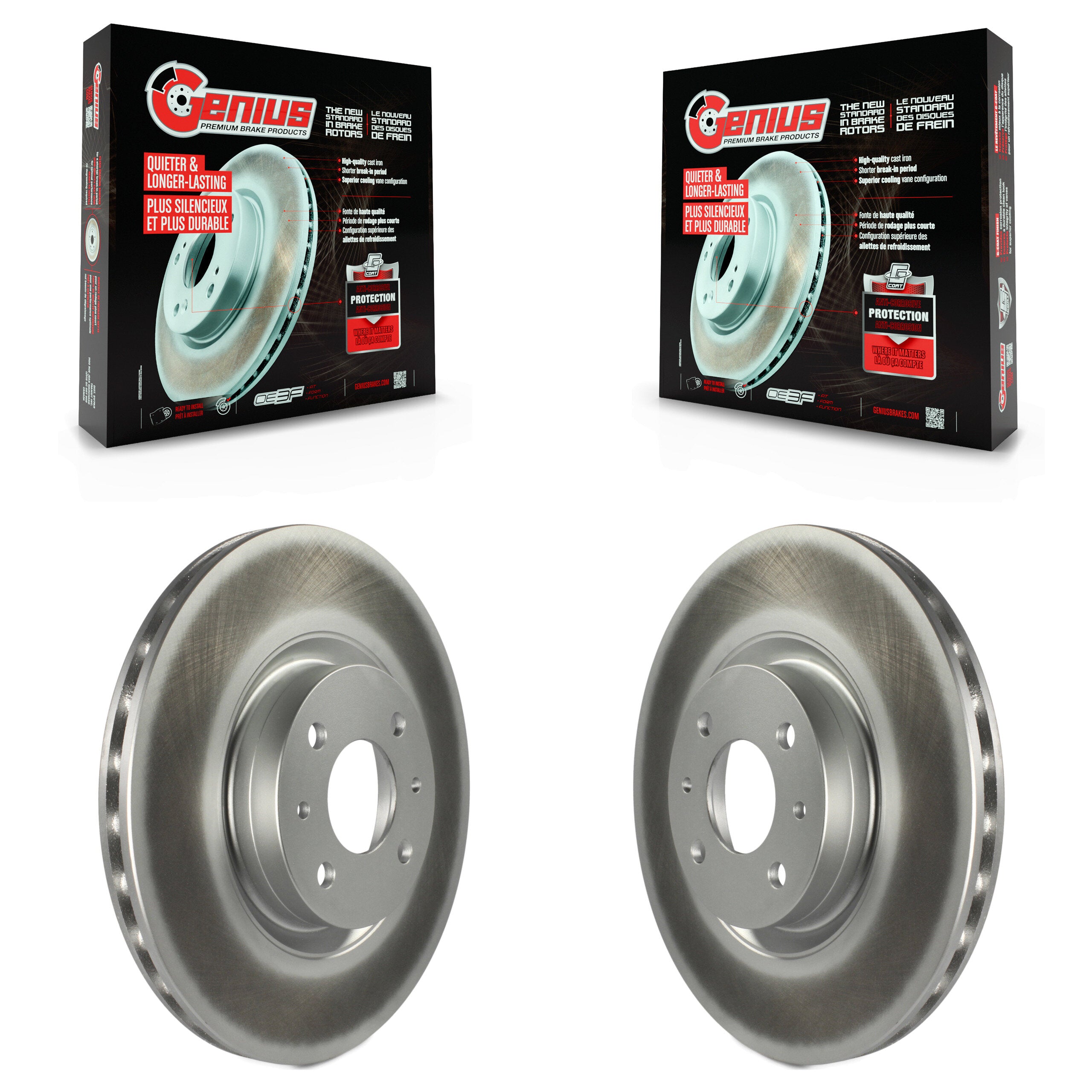 Genius KG-100361 Disc Brake Rotor for 2012-2019 Fiat 500 - Front