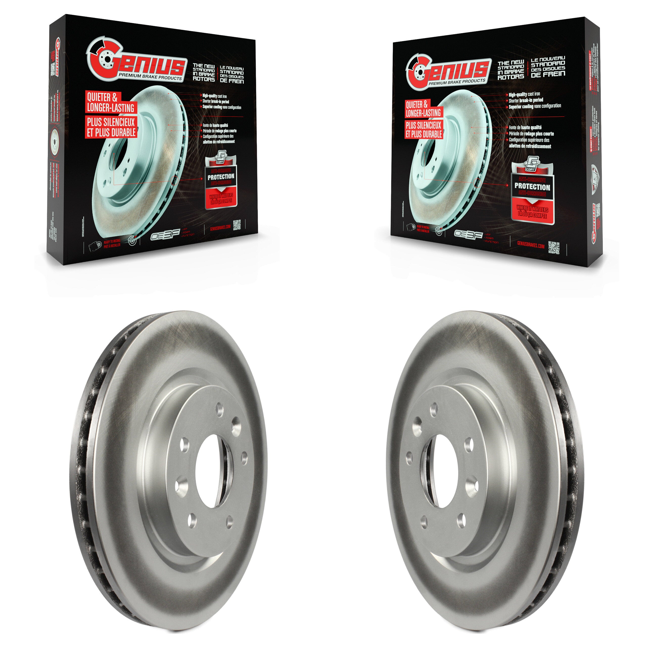 Genius KG-100362 Disc Brake Rotor for 2014-2023 Nissan Rogue, Nissan Qashqai and More - Front