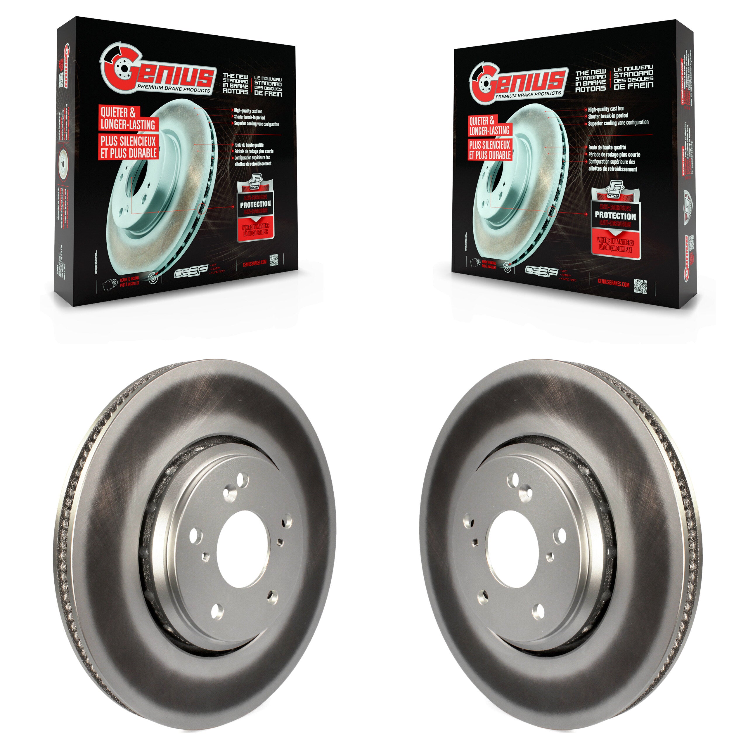 Genius KG-100371 Disc Brake Rotor for 2016-2022 Acura ILX, Honda Accord, Honda Civic - Front