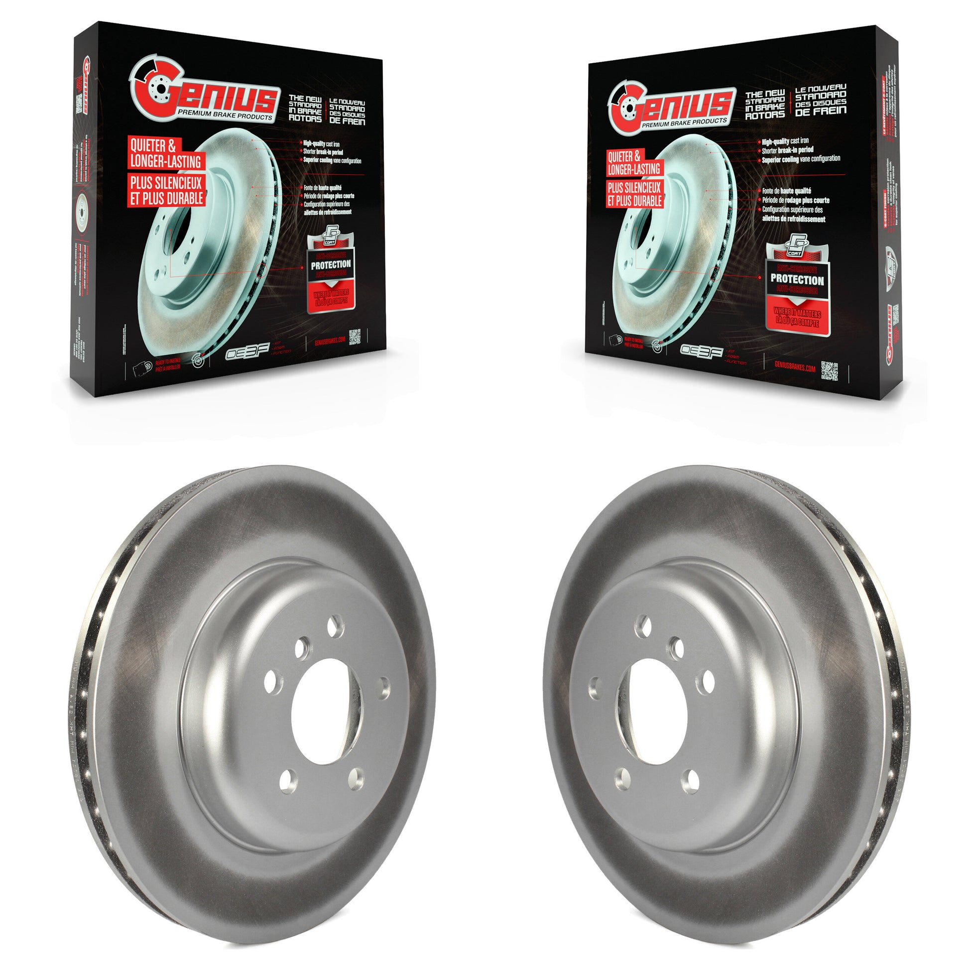 Genius KG-100378 Disc Brake Rotor for 2011-2019 BMW 535d, BMW 535d xDrive and More - Front