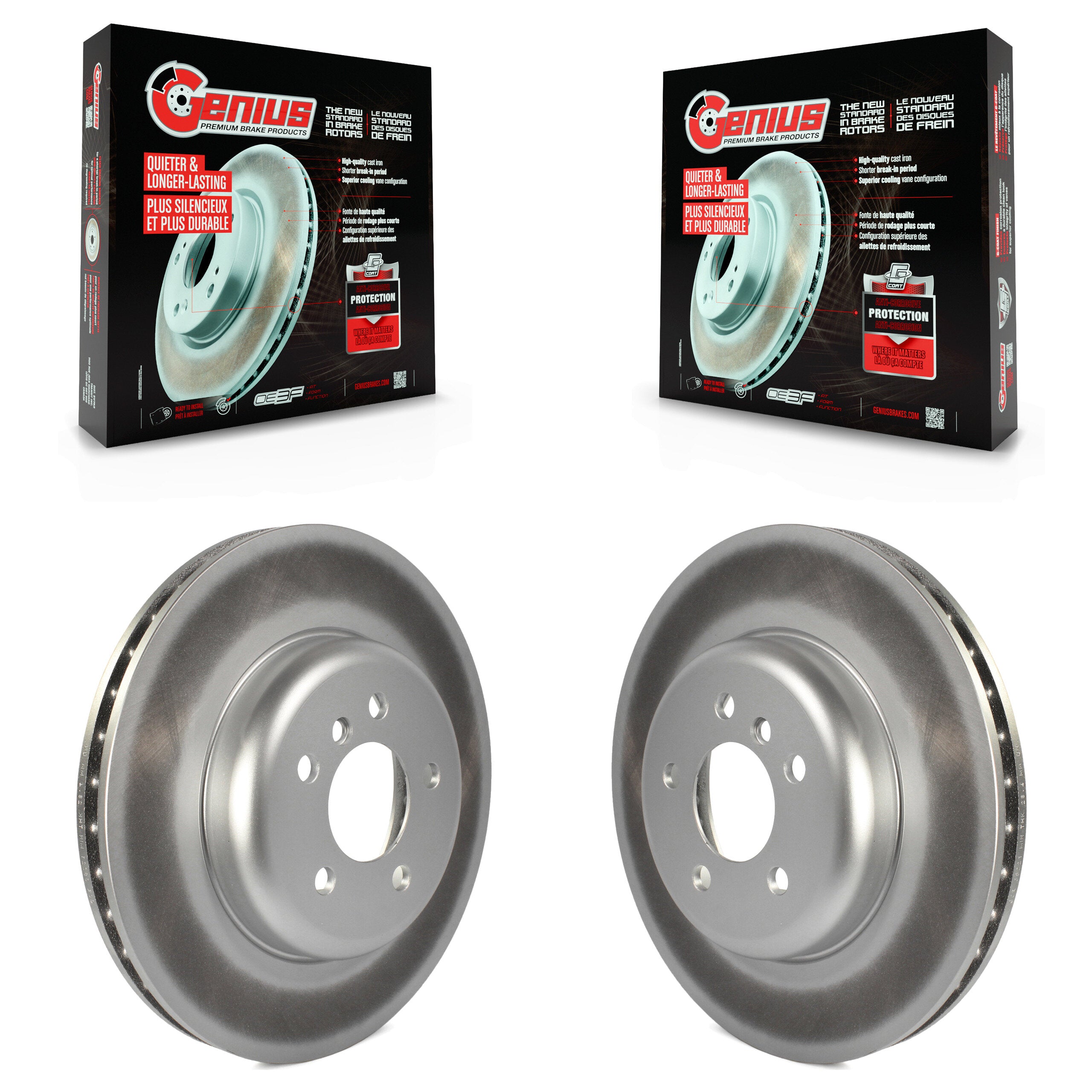Genius KG-100378 Disc Brake Rotor for 2011-2019 BMW 535d, BMW 535d xDrive and More - Front