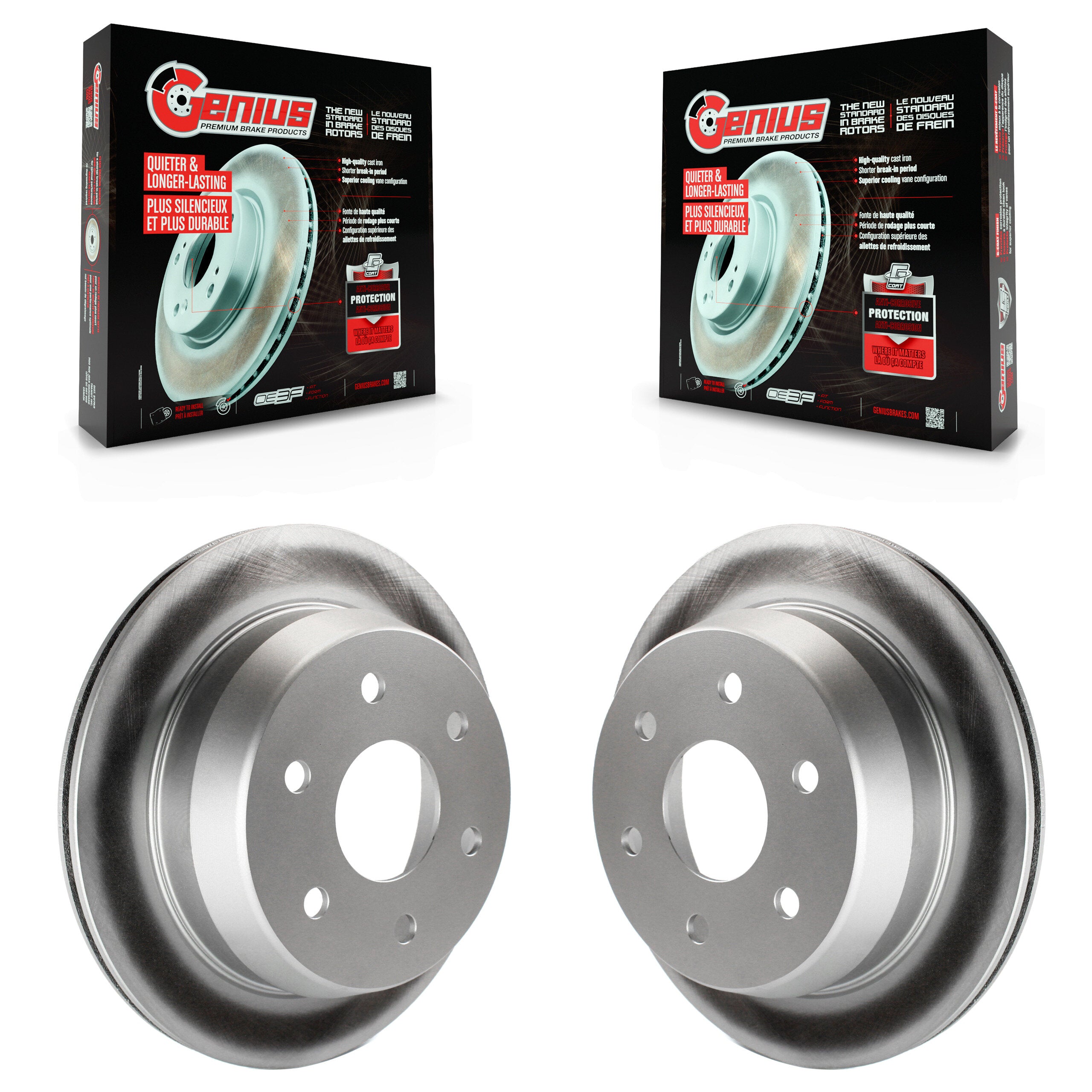 Genius KG-100382 Disc Brake Rotor for 1999-2007 Chevrolet Silverado 1500 Classic, GMC Sierra 1500 Classic and More - Rear