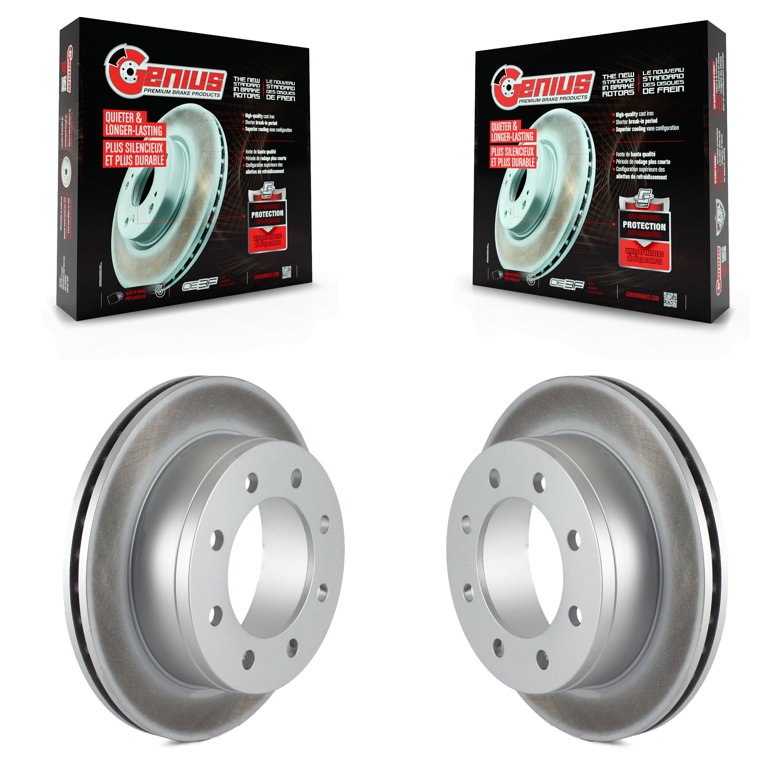 Genius KG-100383 Disc Brake Rotor for 1999-2018 Chevrolet Express 2500, GMC Savana 2500 and More - Rear