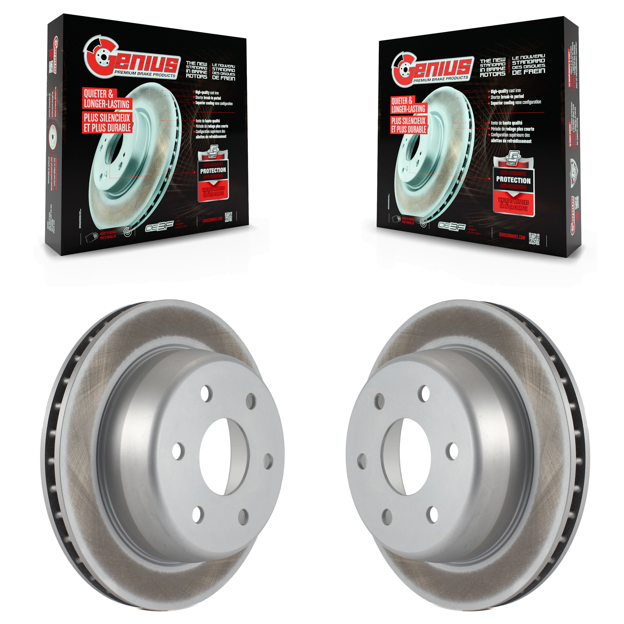Genius KG-100386 Disc Brake Rotor for 2000-2014 Cadillac Escalade ESV, Chevrolet Avalanche 1500 and More - Rear
