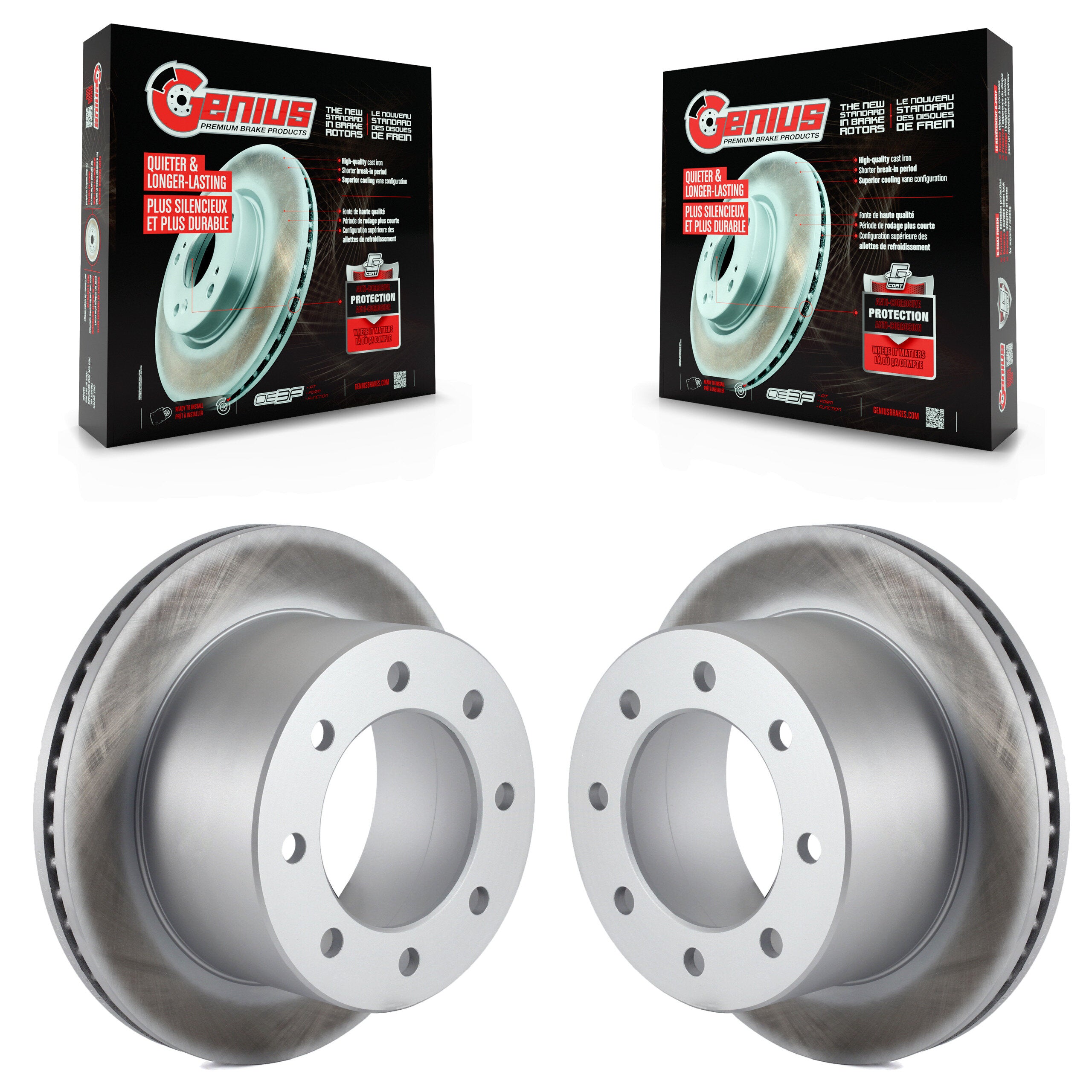 Genius KG-100387 Disc Brake Rotor for 2001-2010 Chevrolet Silverado 3500 Classic, Chevrolet Silverado 3500 HD and More - Rear