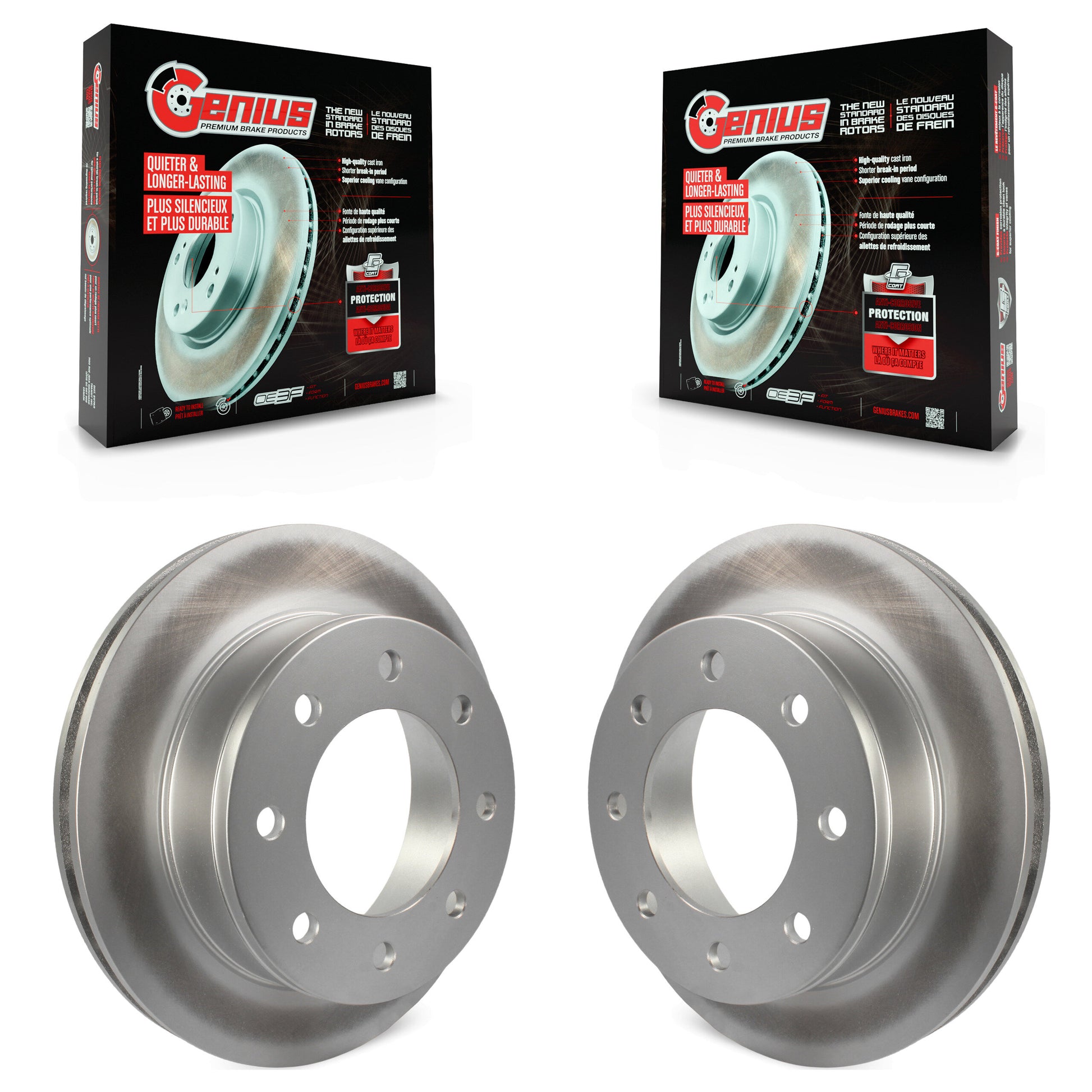 Genius KG-100398 Disc Brake Rotor for 2005-2024 GMC Savana 2500, Chevrolet Express 2500 and More - Rear