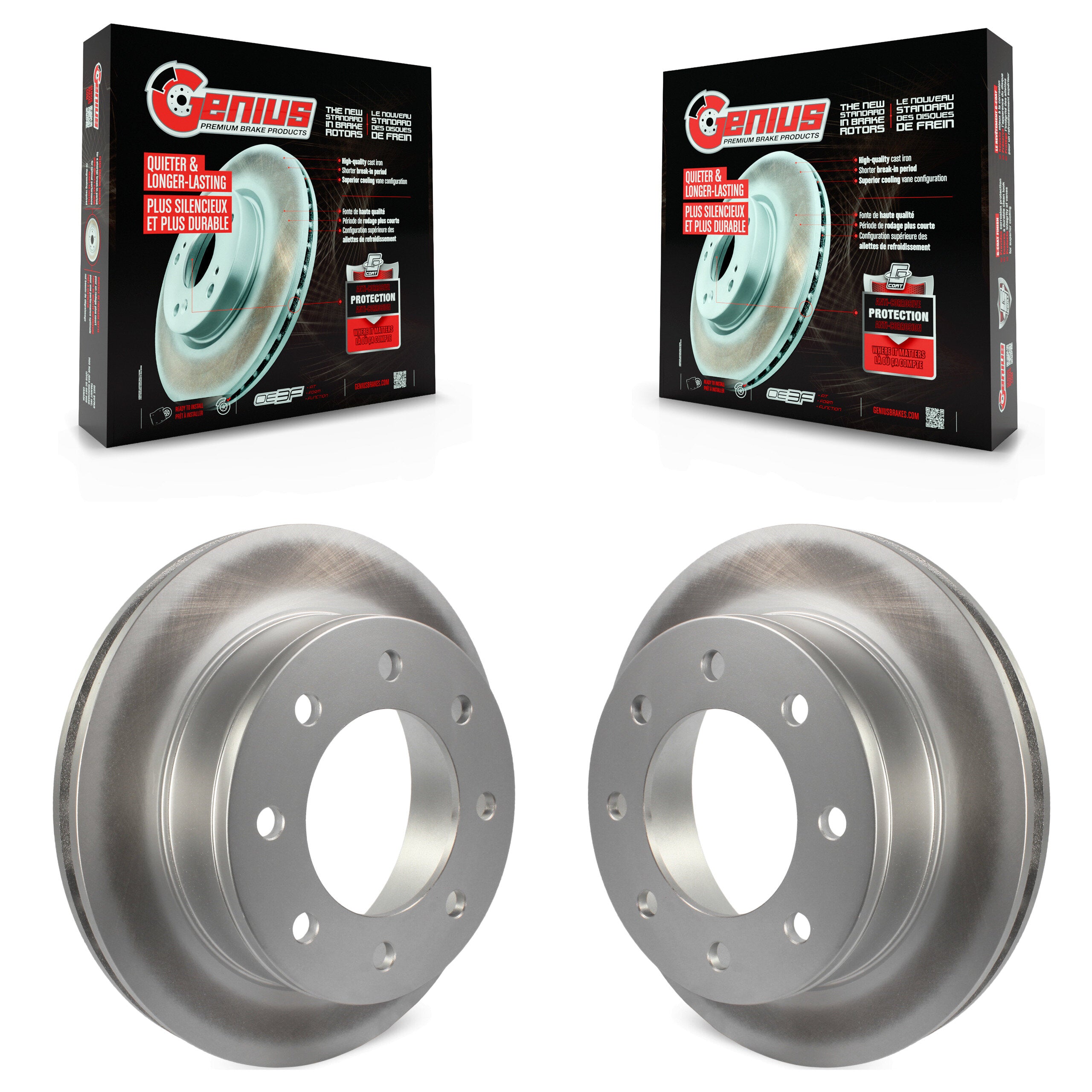 Genius KG-100398 Disc Brake Rotor for 2005-2024 GMC Savana 2500, Chevrolet Express 2500 and More - Rear