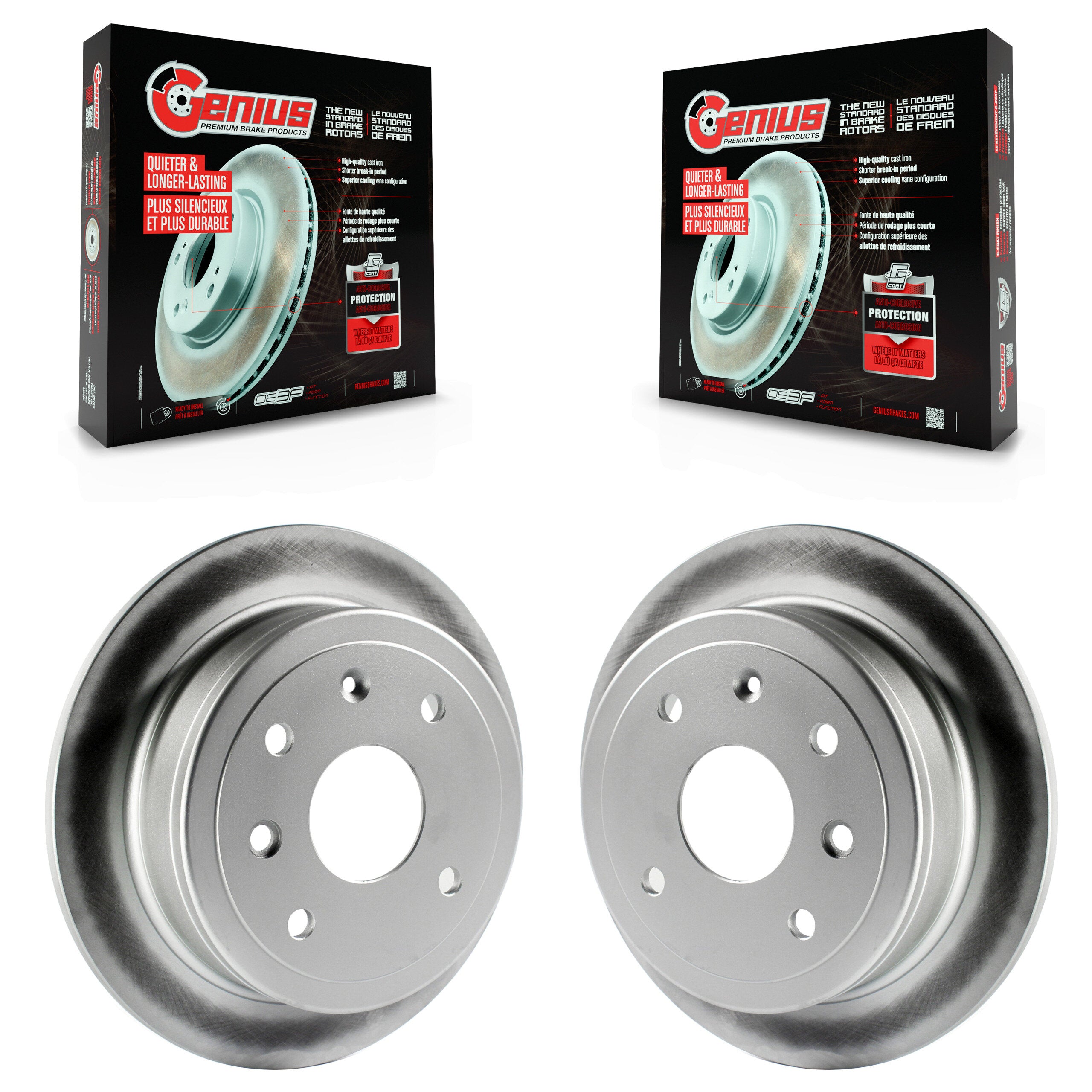 Genius KG-100402 Disc Brake Rotor for 2004-2008 Chevrolet Optra, Suzuki Reno, Suzuki Forenza - Rear