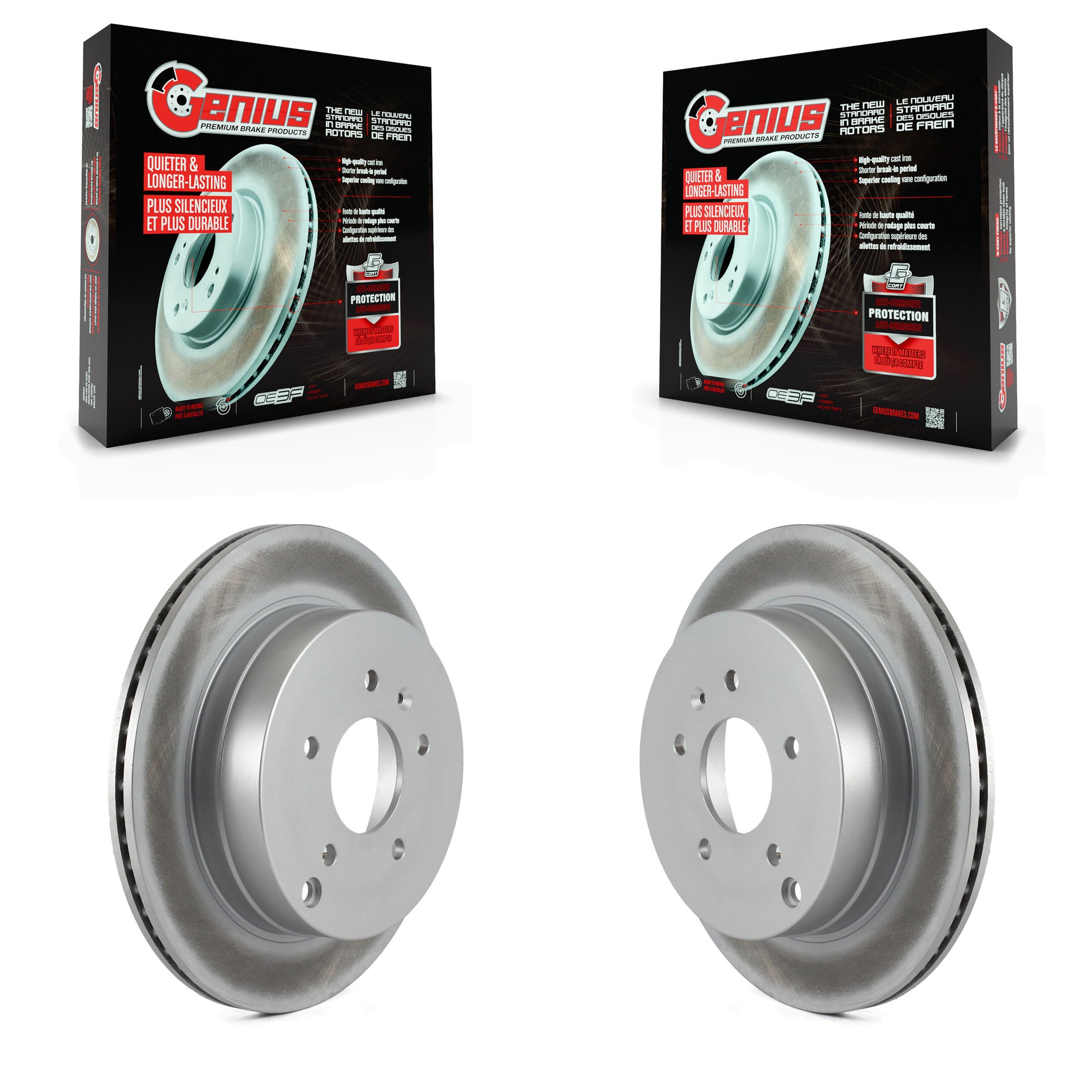 Genius KG-100404 Disc Brake Rotor for 2007-2015 Chevrolet Captiva Sport, Saturn Vue and More - Rear