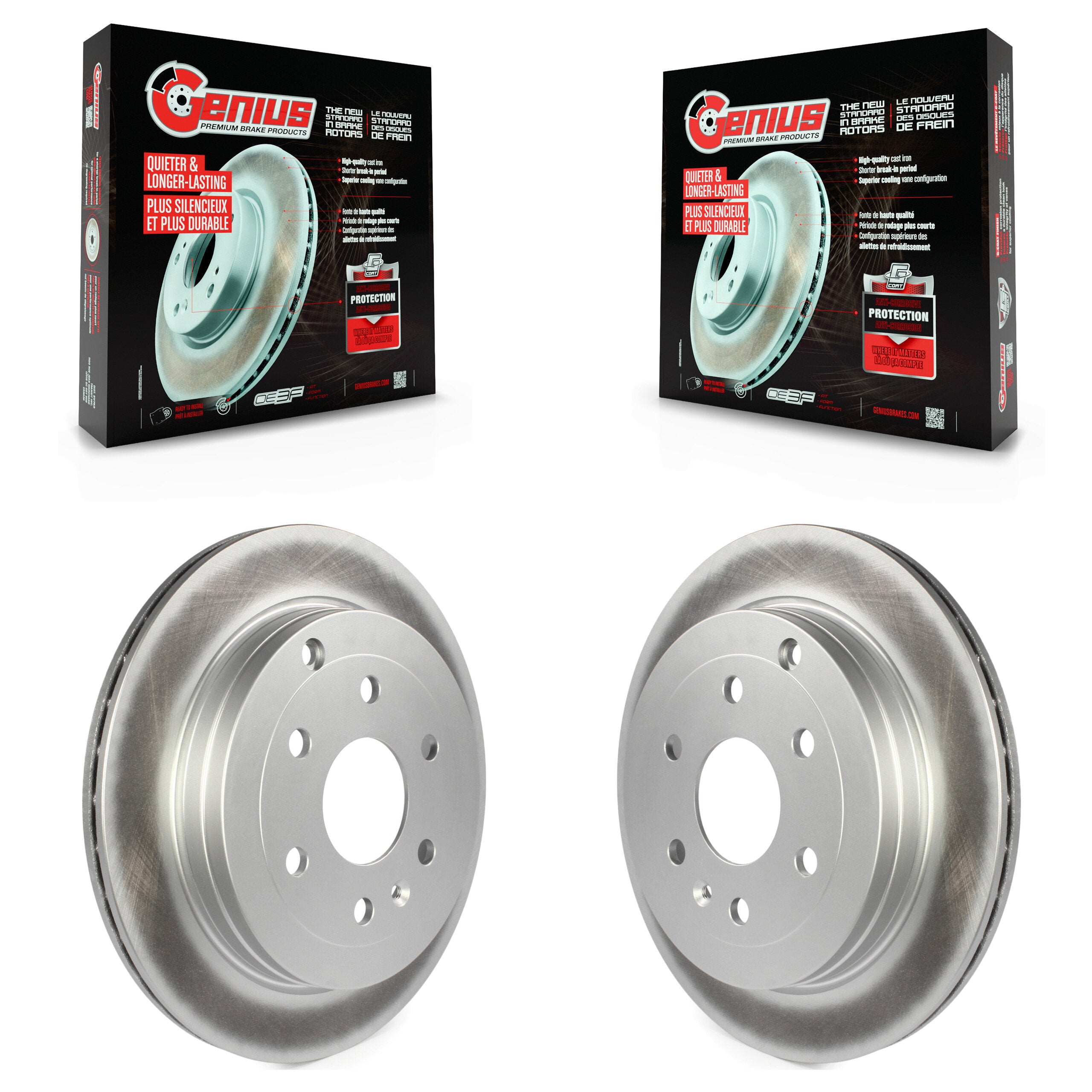 Genius KG-100405 Disc Brake Rotor for 2007-2017 GMC Acadia Limited, Chevrolet Traverse and More - Rear