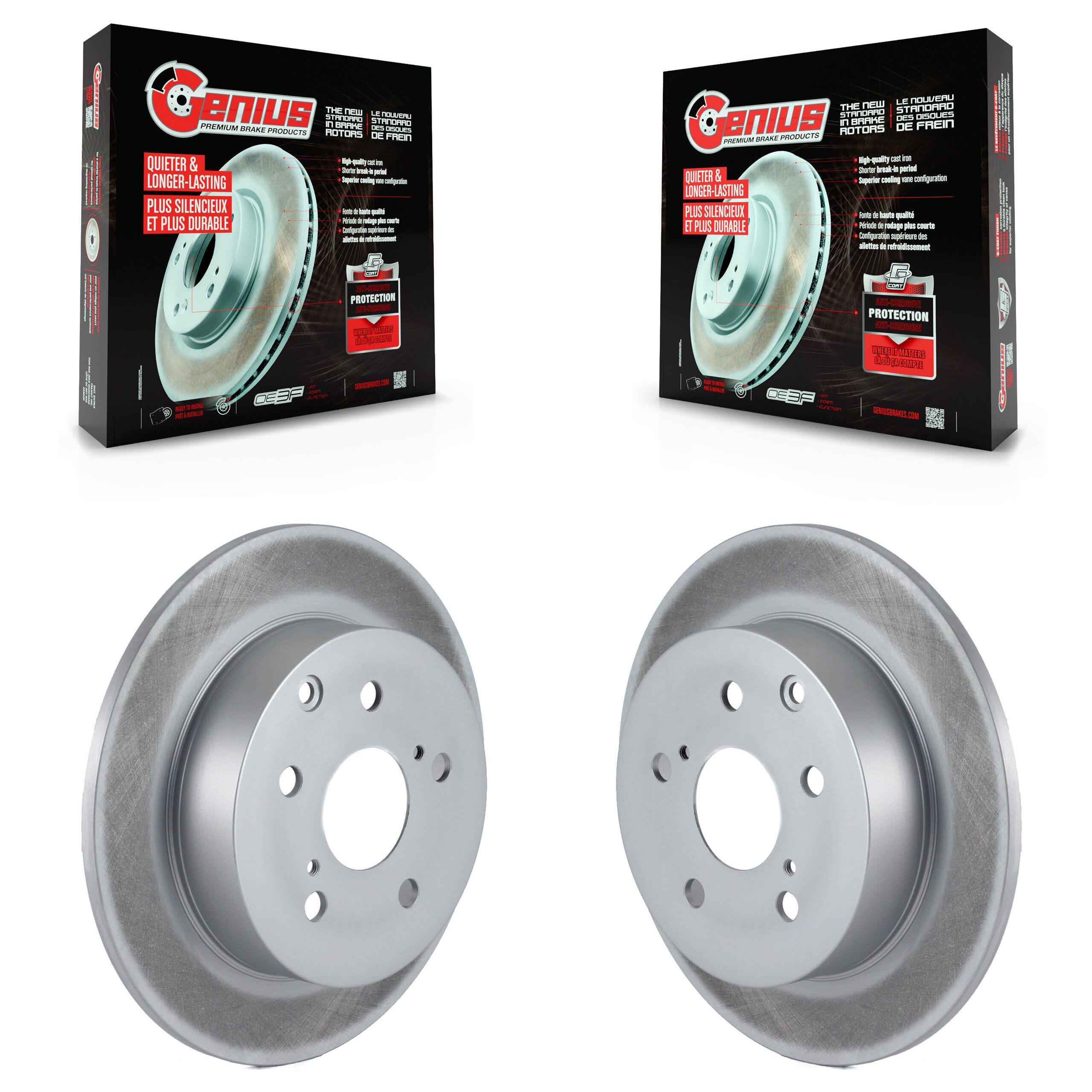 Genius KG-100408 Disc Brake Rotor for 2009-2013 Toyota Matrix, Pontiac Vibe - Rear