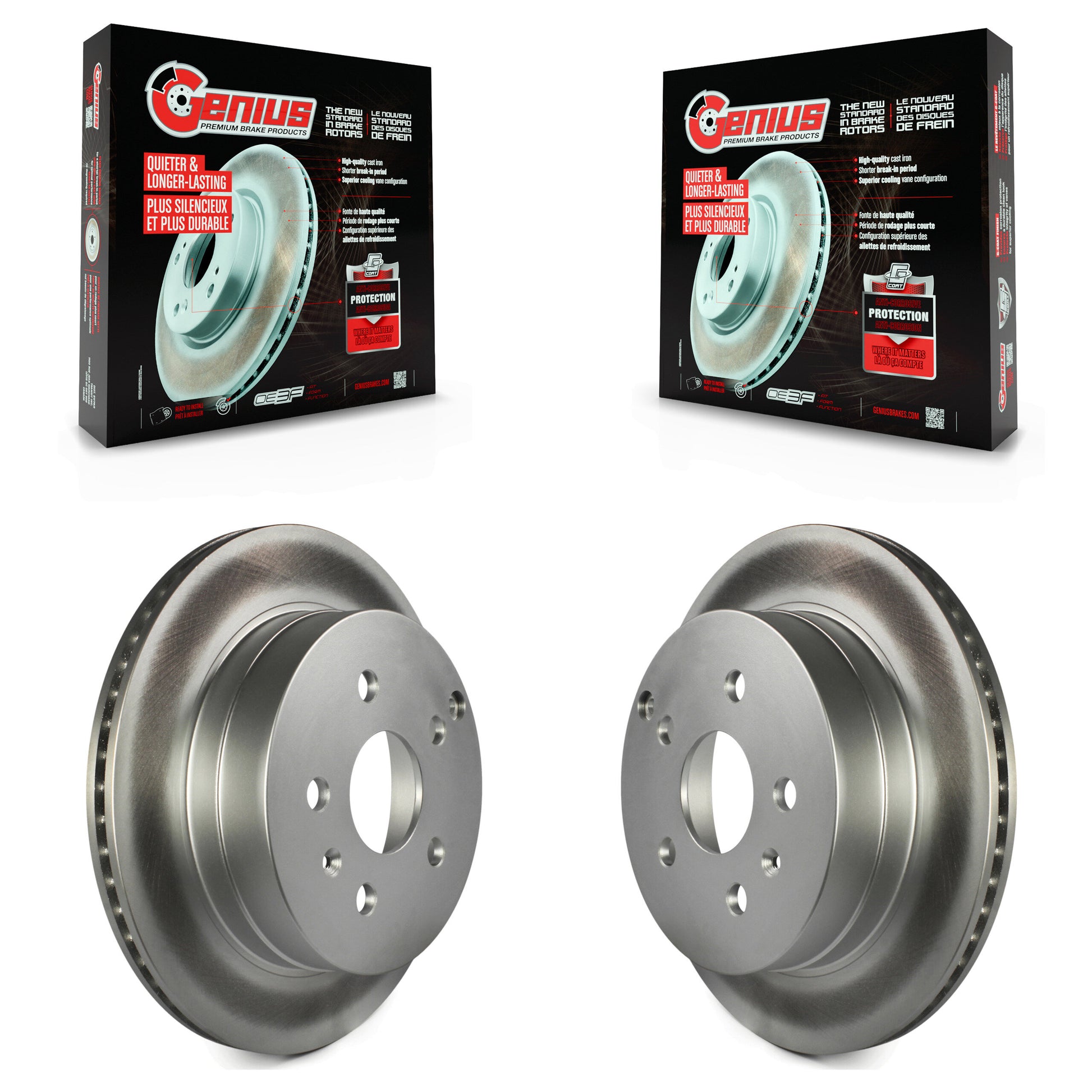 Genius KG-100412 Disc Brake Rotor for 2010-2017 Chevrolet Equinox, GMC Terrain - Rear