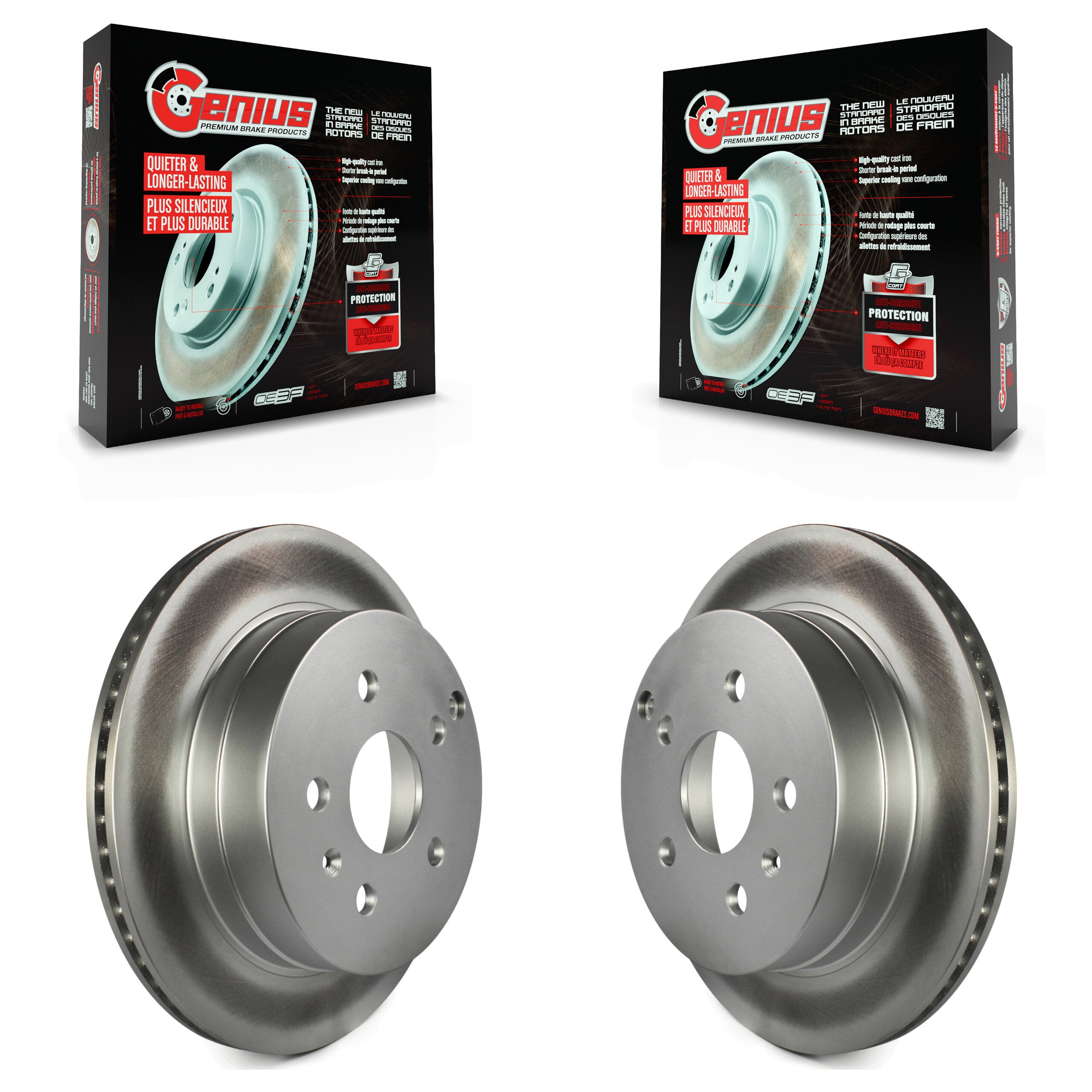 Genius KG-100412 Disc Brake Rotor for 2010-2017 Chevrolet Equinox, GMC Terrain - Rear