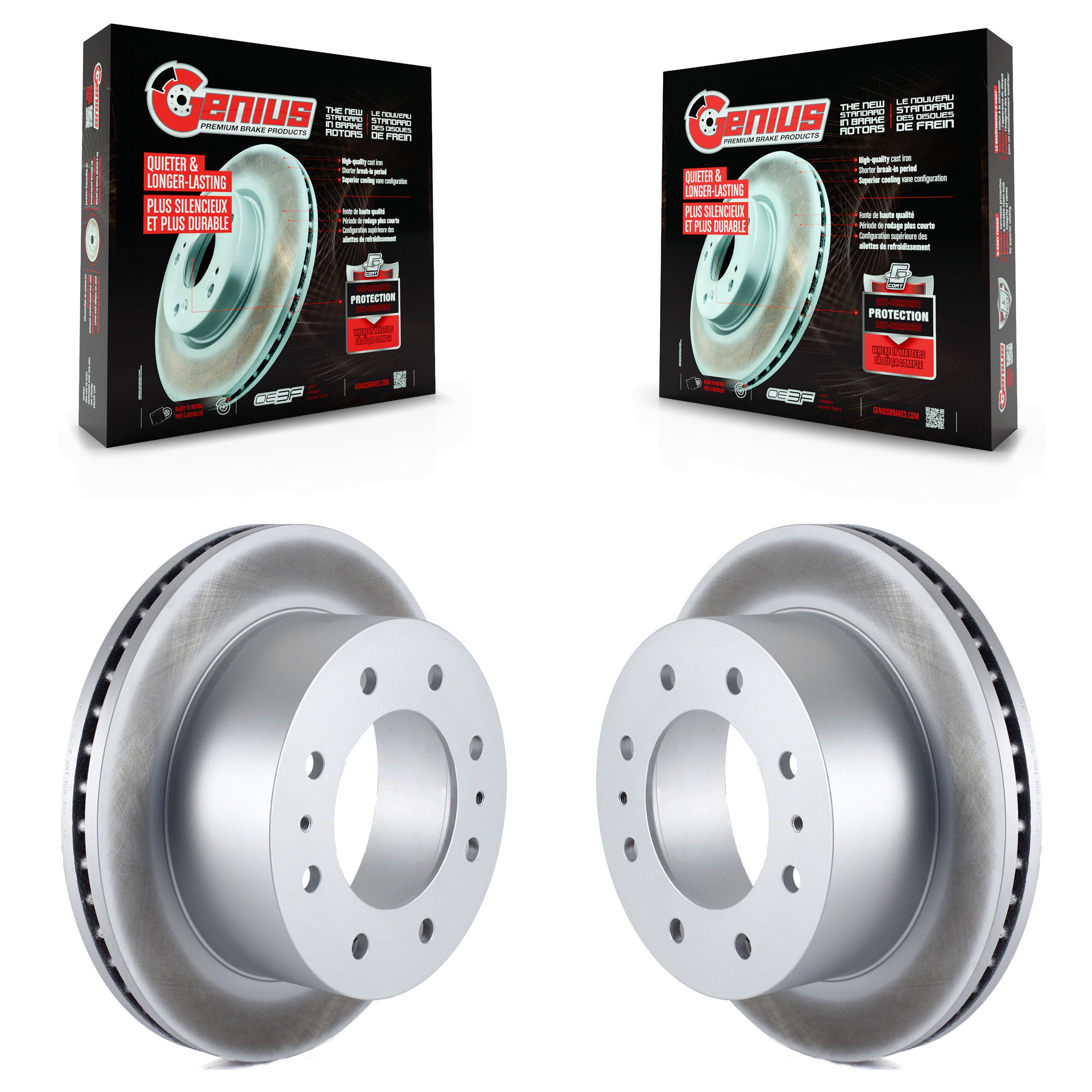Genius KG-100416 Disc Brake Rotor for 2011-2024 Chevrolet Suburban, Chevrolet Suburban 3500 HD and More - Rear