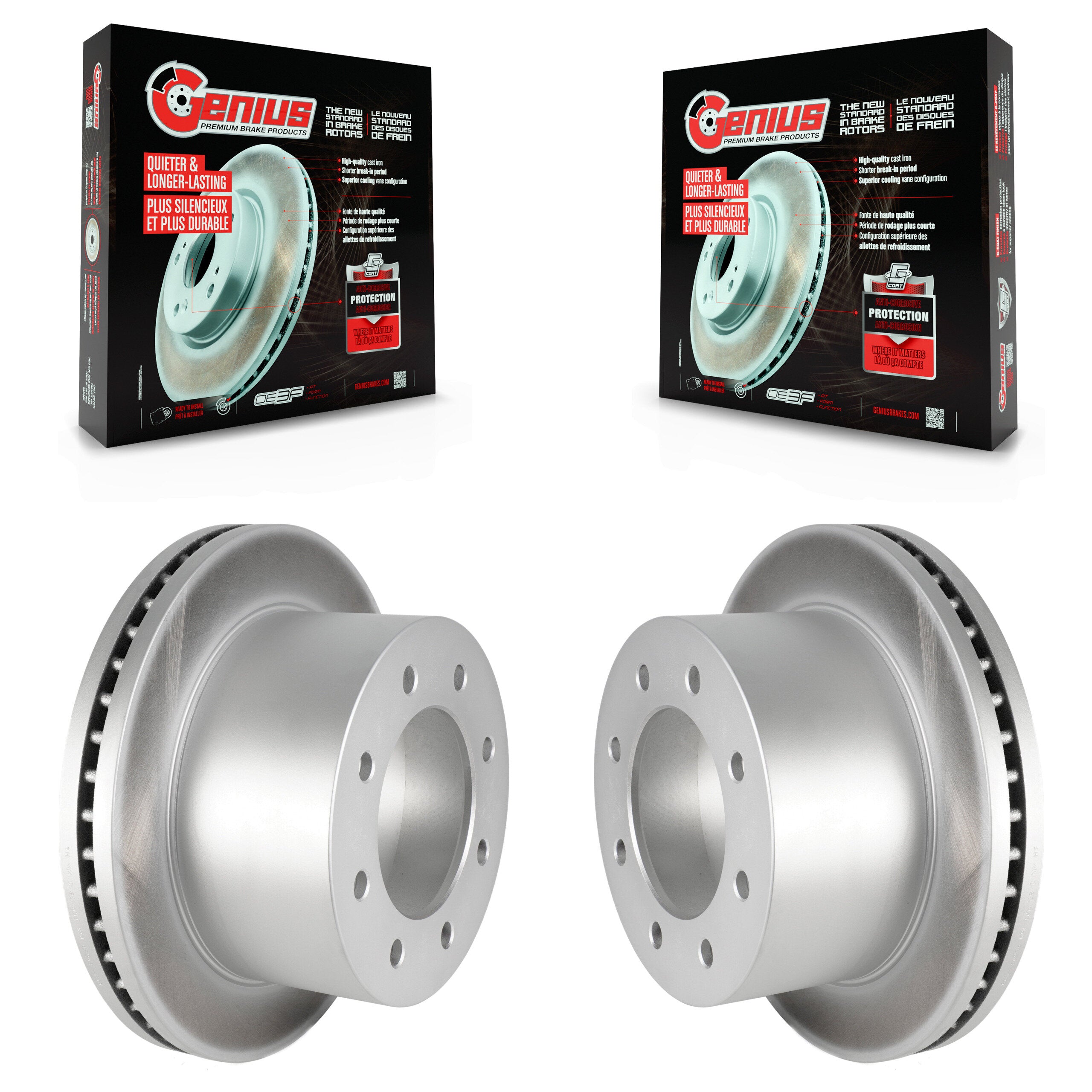 Genius KG-100417 Disc Brake Rotor for 2011-2019 Chevrolet Silverado 3500 HD, GMC Sierra 3500 HD - Rear