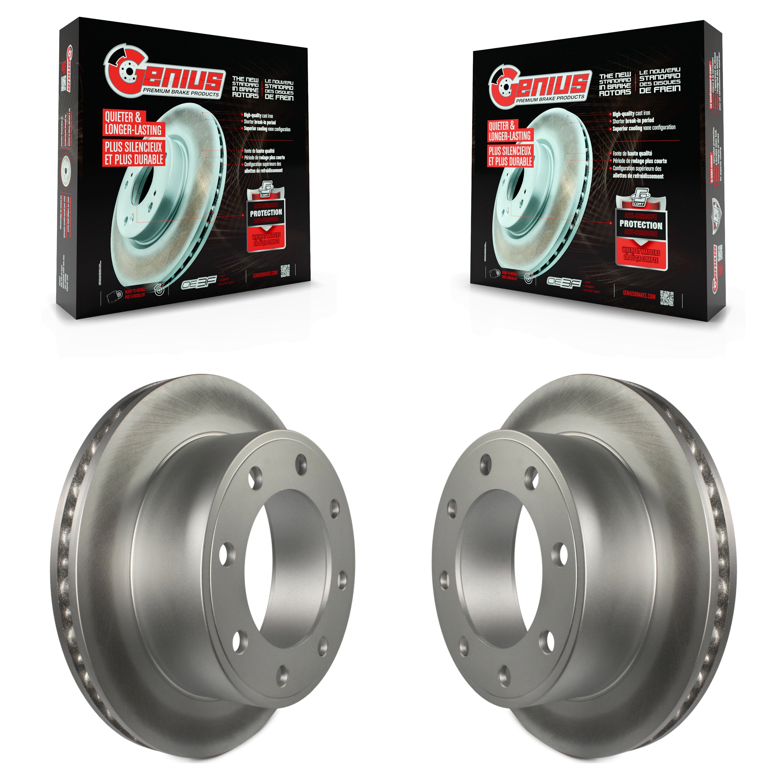 Genius KG-100428 Disc Brake Rotor for 1999-2005 Ford E-450 Econoline Super Duty, Ford Excursion and More - Rear