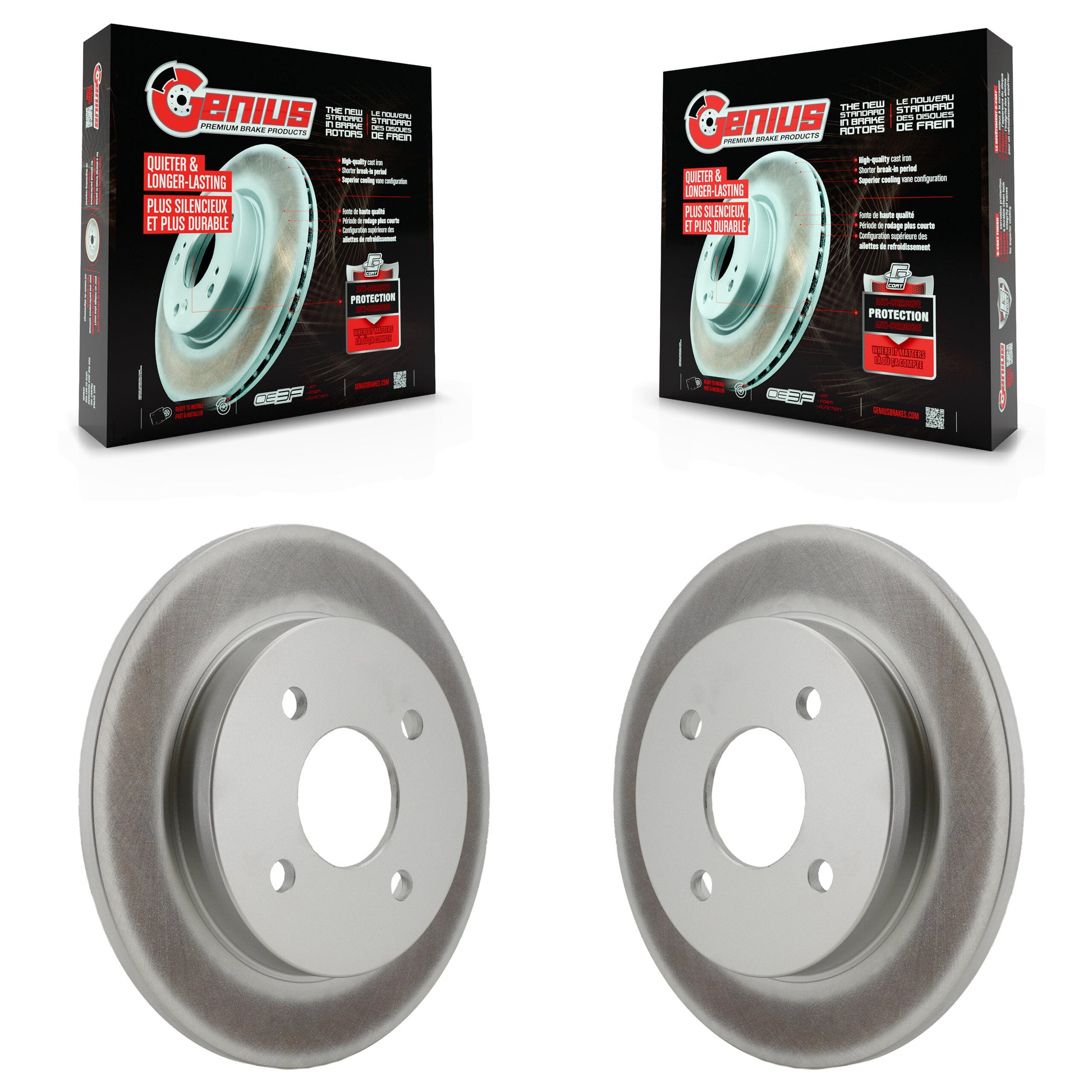Genius KG-100431 Disc Brake Rotor for 2000-2019 Ford Fiesta, Ford Focus - Rear