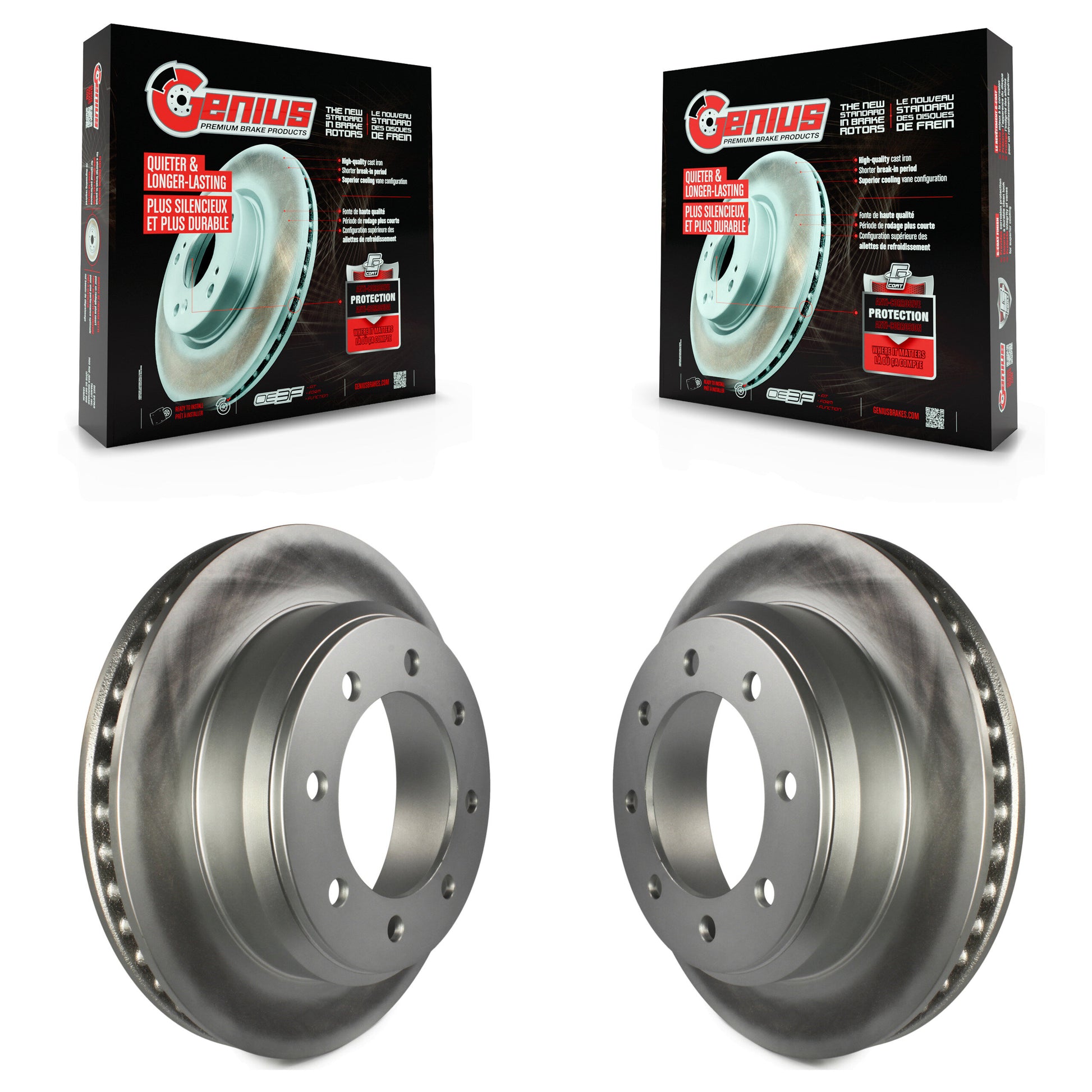 Genius KG-100446 Disc Brake Rotor for 2008-2023 Ford E-350 Super Duty, Ford E-150 and More - Rear