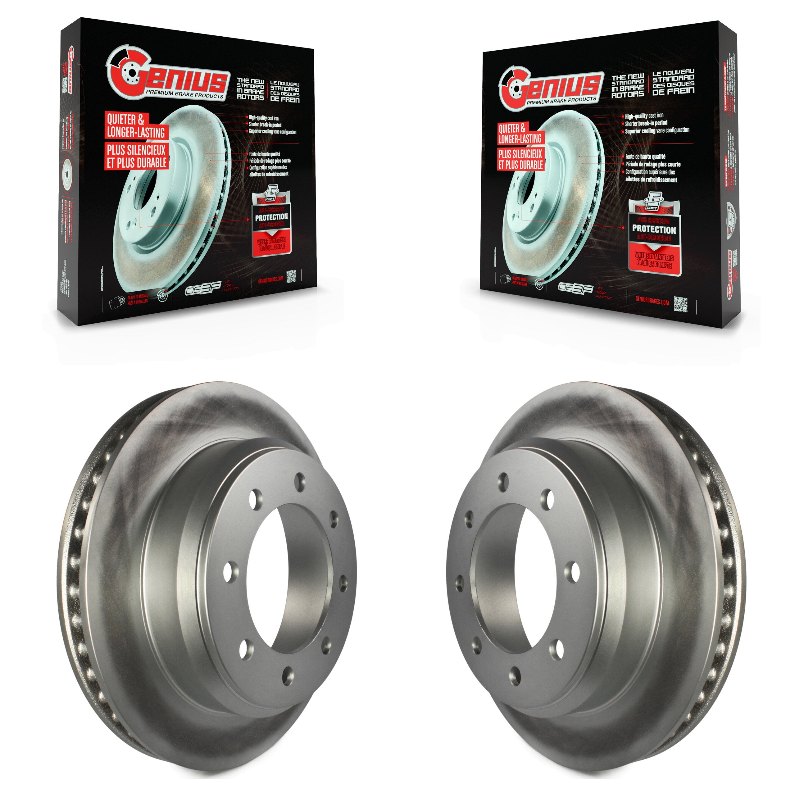 Genius KG-100446 Disc Brake Rotor for 2008-2023 Ford E-350 Super Duty, Ford E-150 and More - Rear