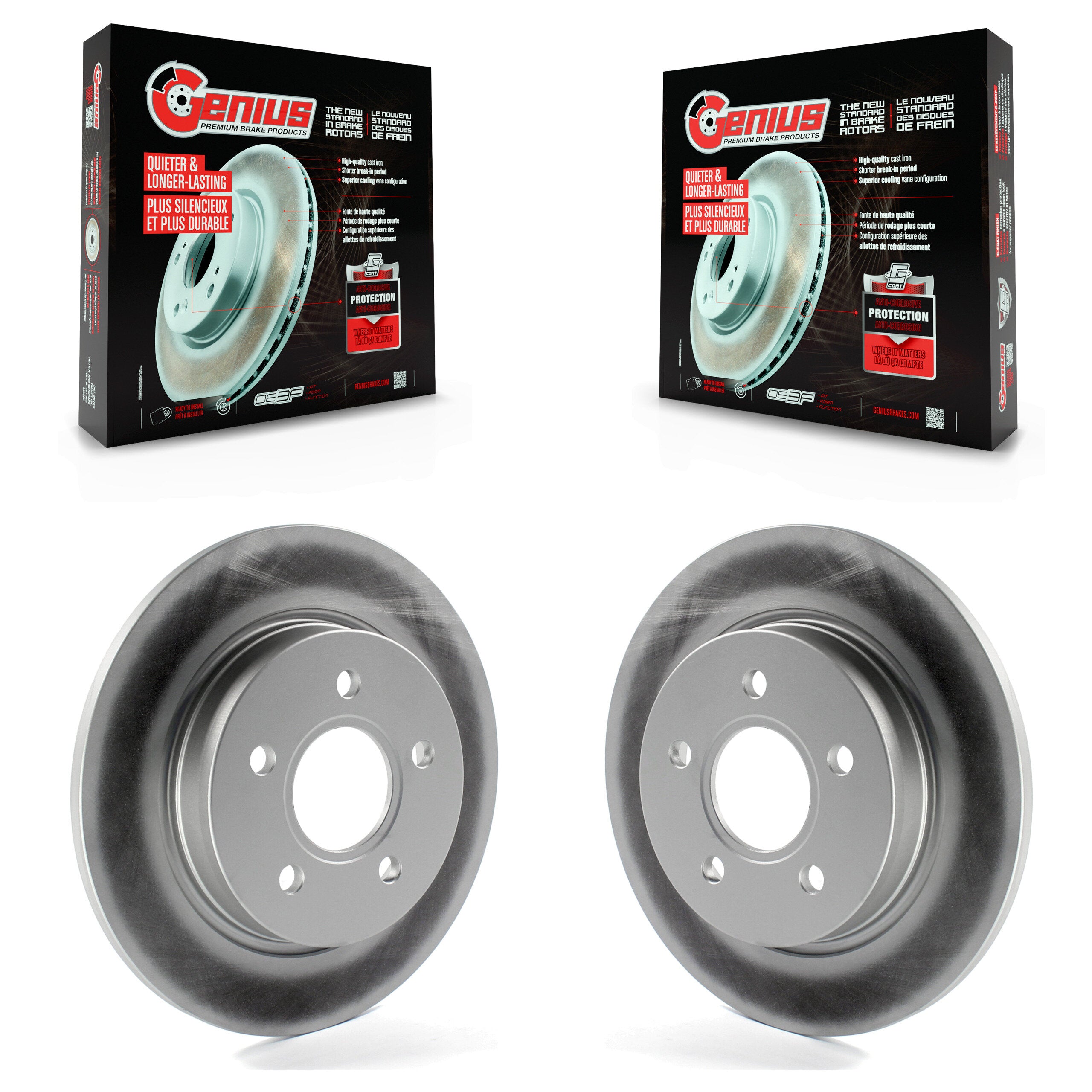 Genius KG-100449 Disc Brake Rotor for 2012-2018 Ford Focus - Rear