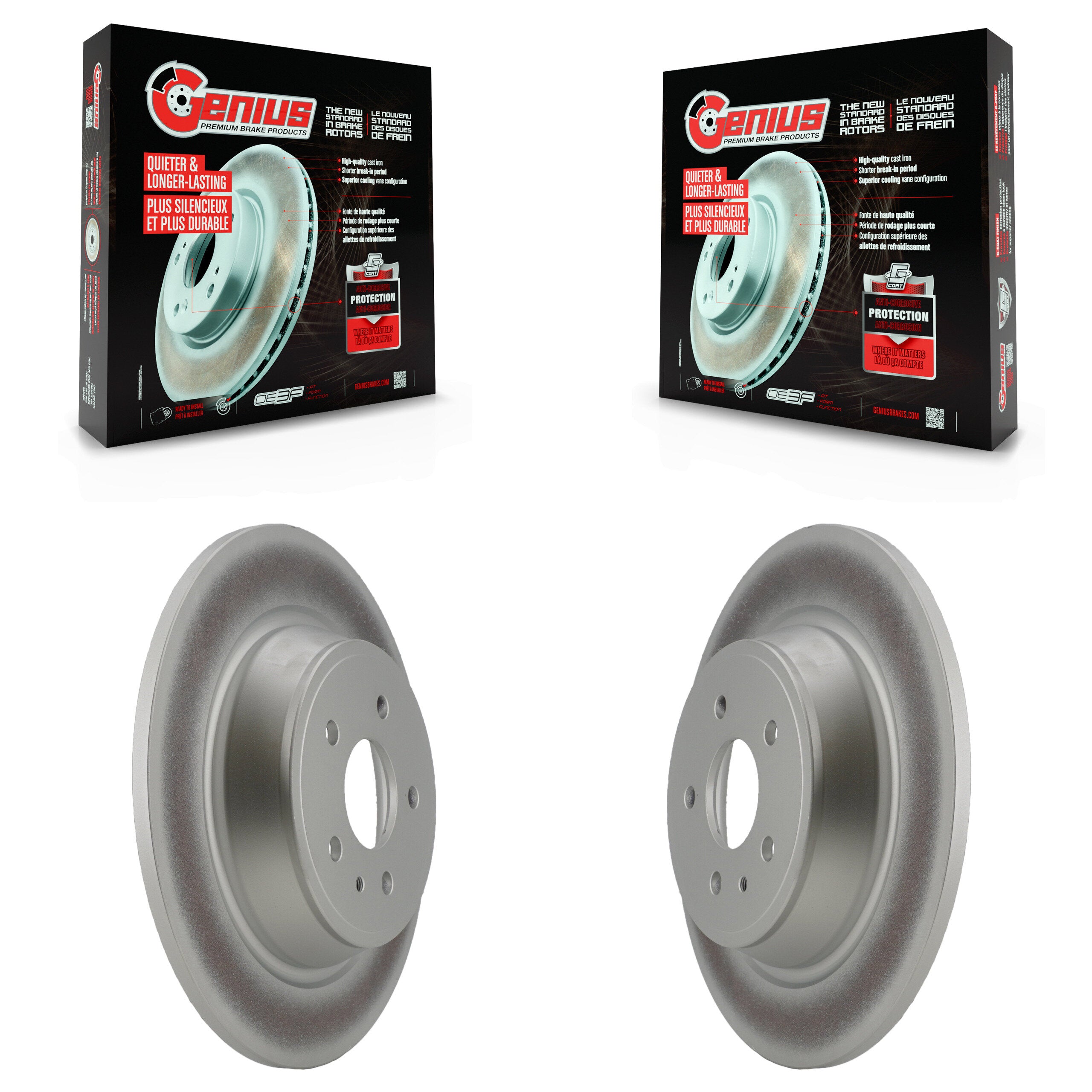 Genius KG-100455 Disc Brake Rotor for 2013-2020 Ford Fusion, Ford Escape and More - Rear