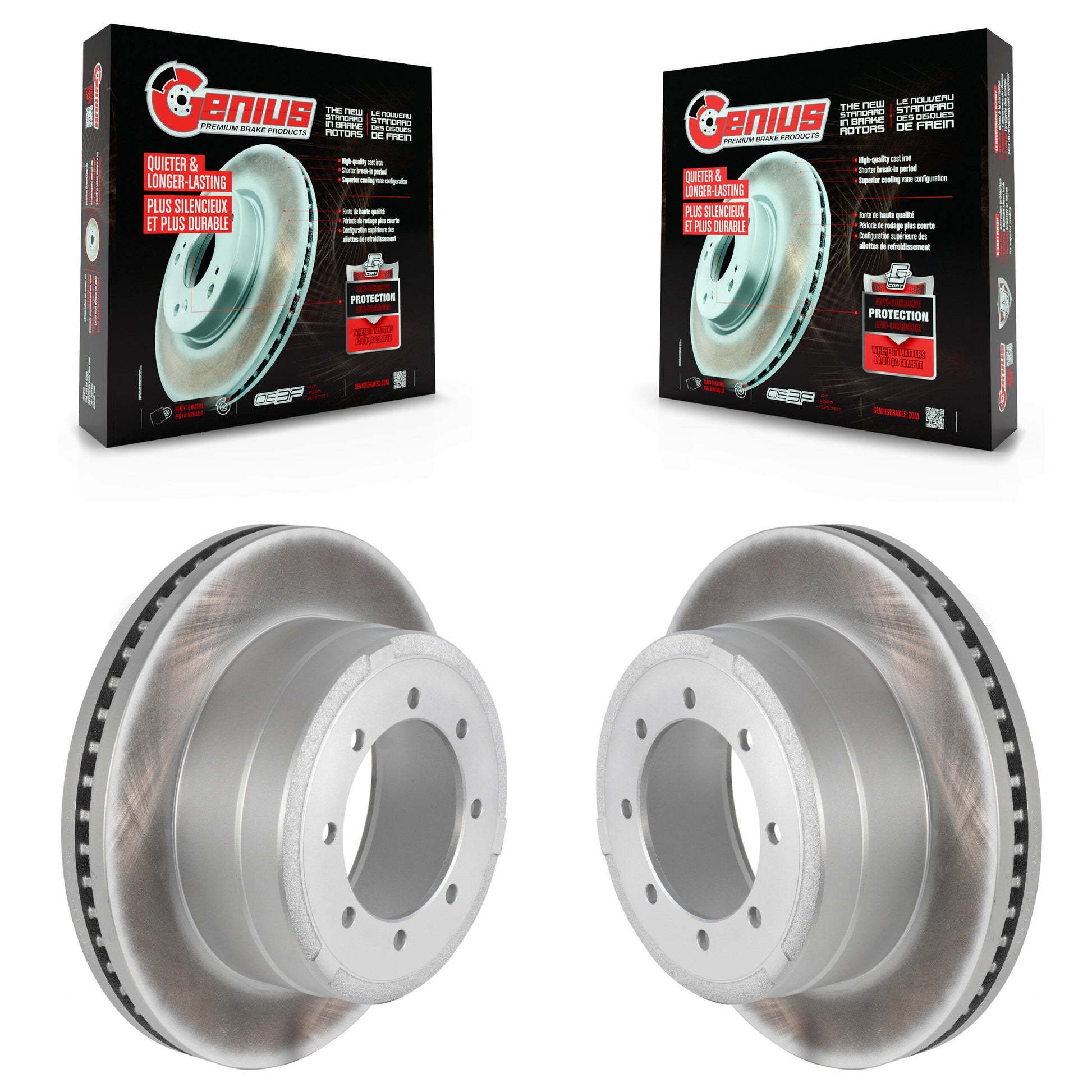 Genius KG-100457 Disc Brake Rotor for 2013-2022 Ford F-350 Super Duty, Ford F-250 Super Duty, Ford F-450 Super Duty - Rear
