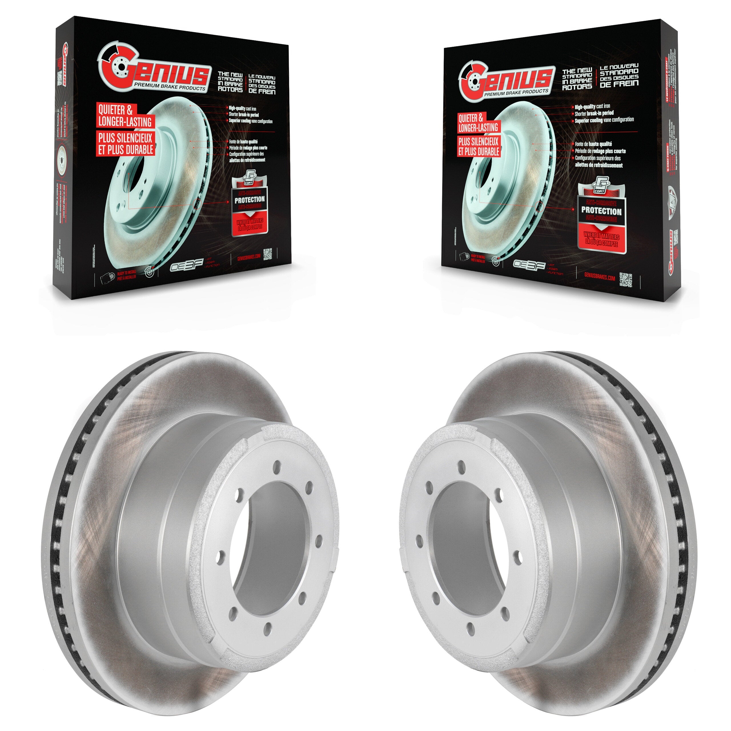 Genius KG-100457 Disc Brake Rotor for 2013-2022 Ford F-350 Super Duty, Ford F-250 Super Duty, Ford F-450 Super Duty - Rear